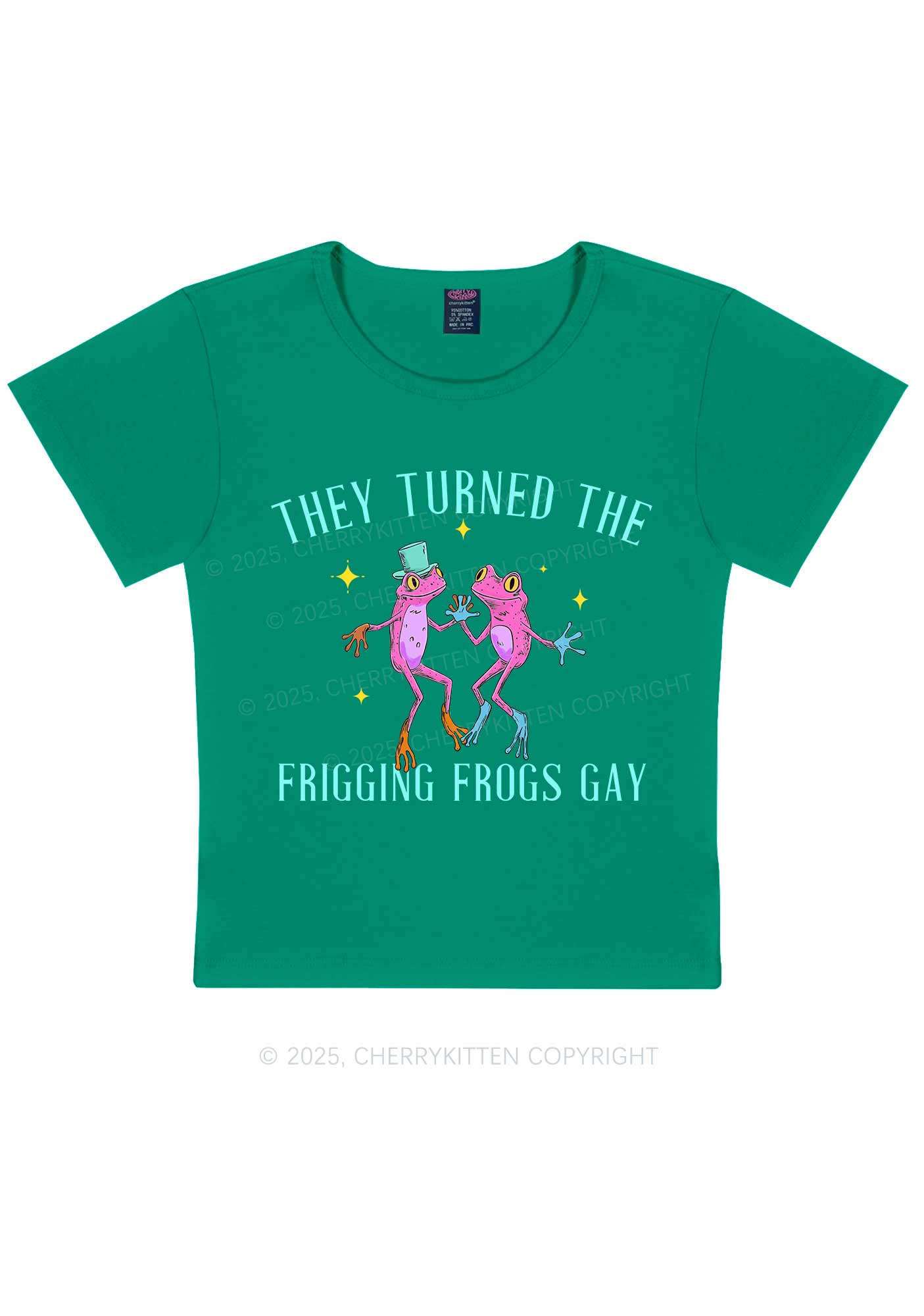 Frogs Gay Pride Y2K Baby Tee Cherrykitten