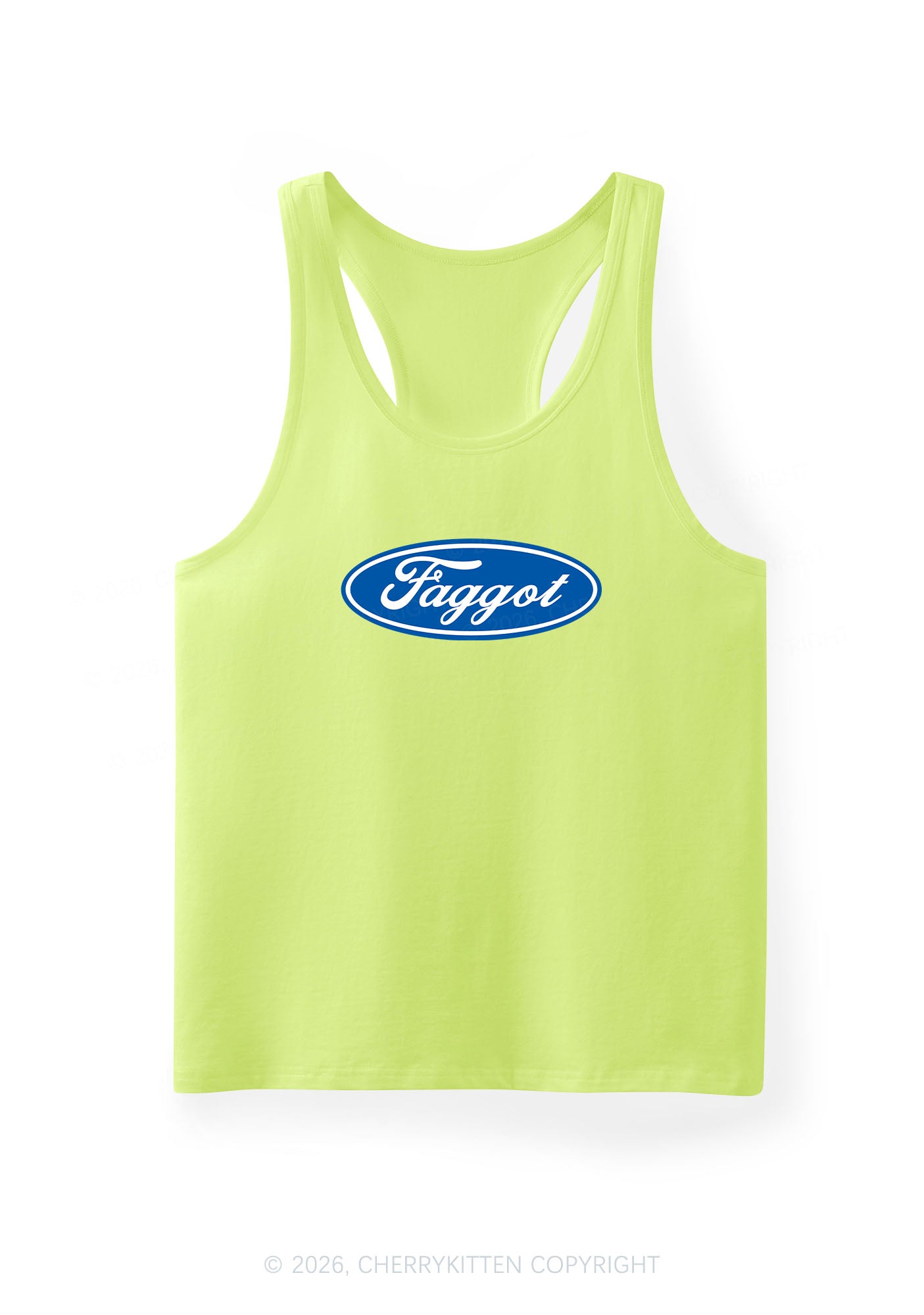 Faggot Pride Y2K Men Racerback Tank Top Cherrykitten