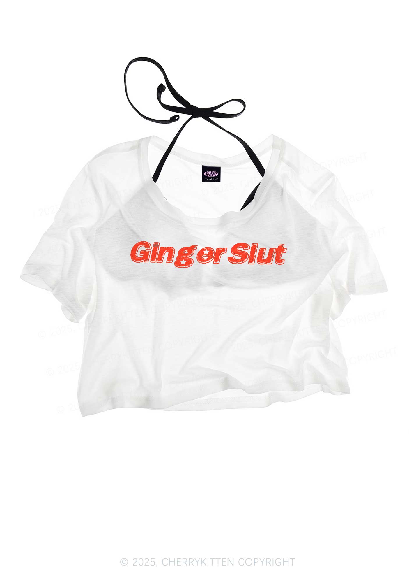 Ginger Slxt Y2K Sheer Crop Tee Cherrykitten