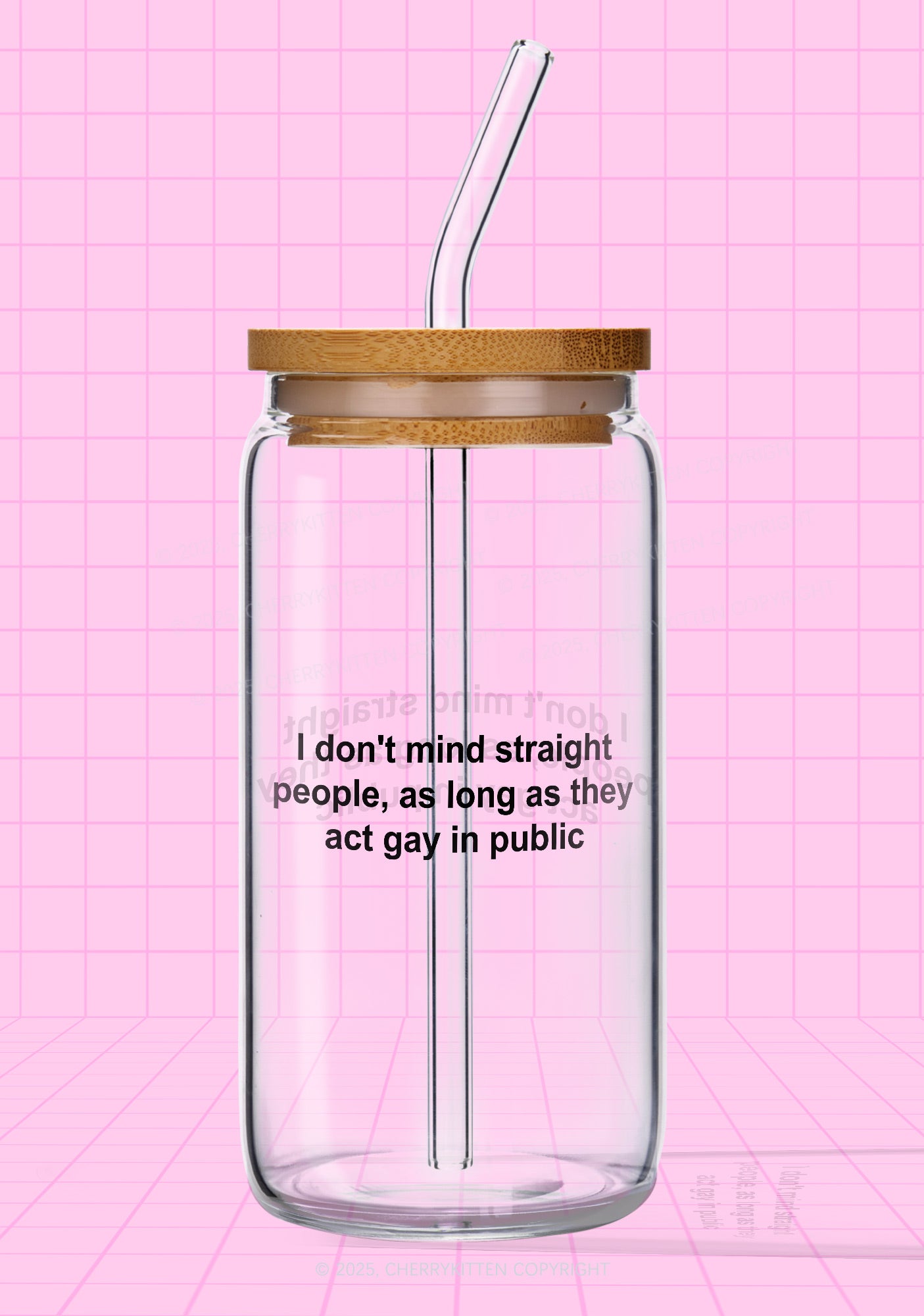 Act Gay In Public Pride Y2K Printed Glass Cup Cherrykitten