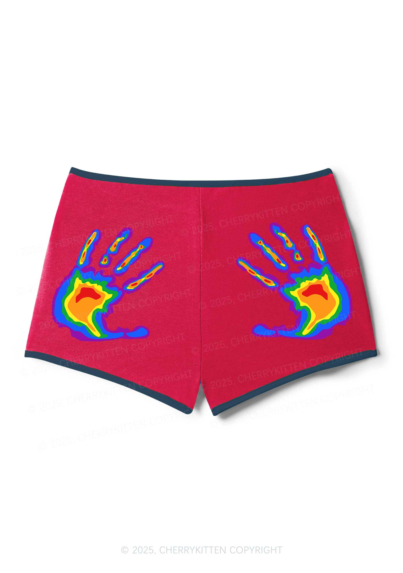 Thermal Hands Pride Y2K Booty Shorts Cherrykitten