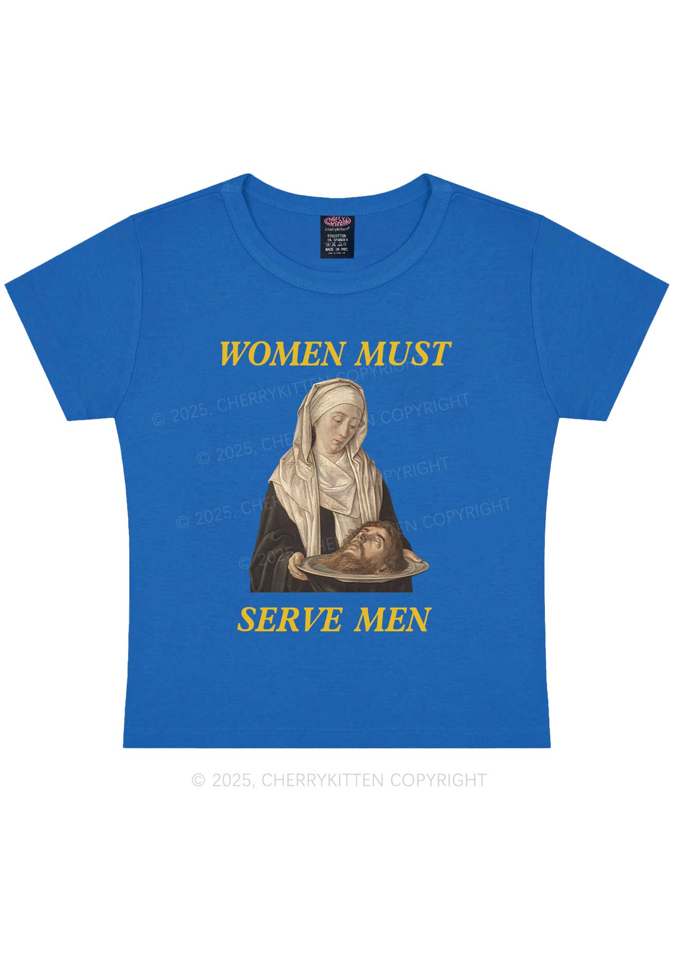 Women Must Serve Men Y2K Baby Tee Cherrykitten