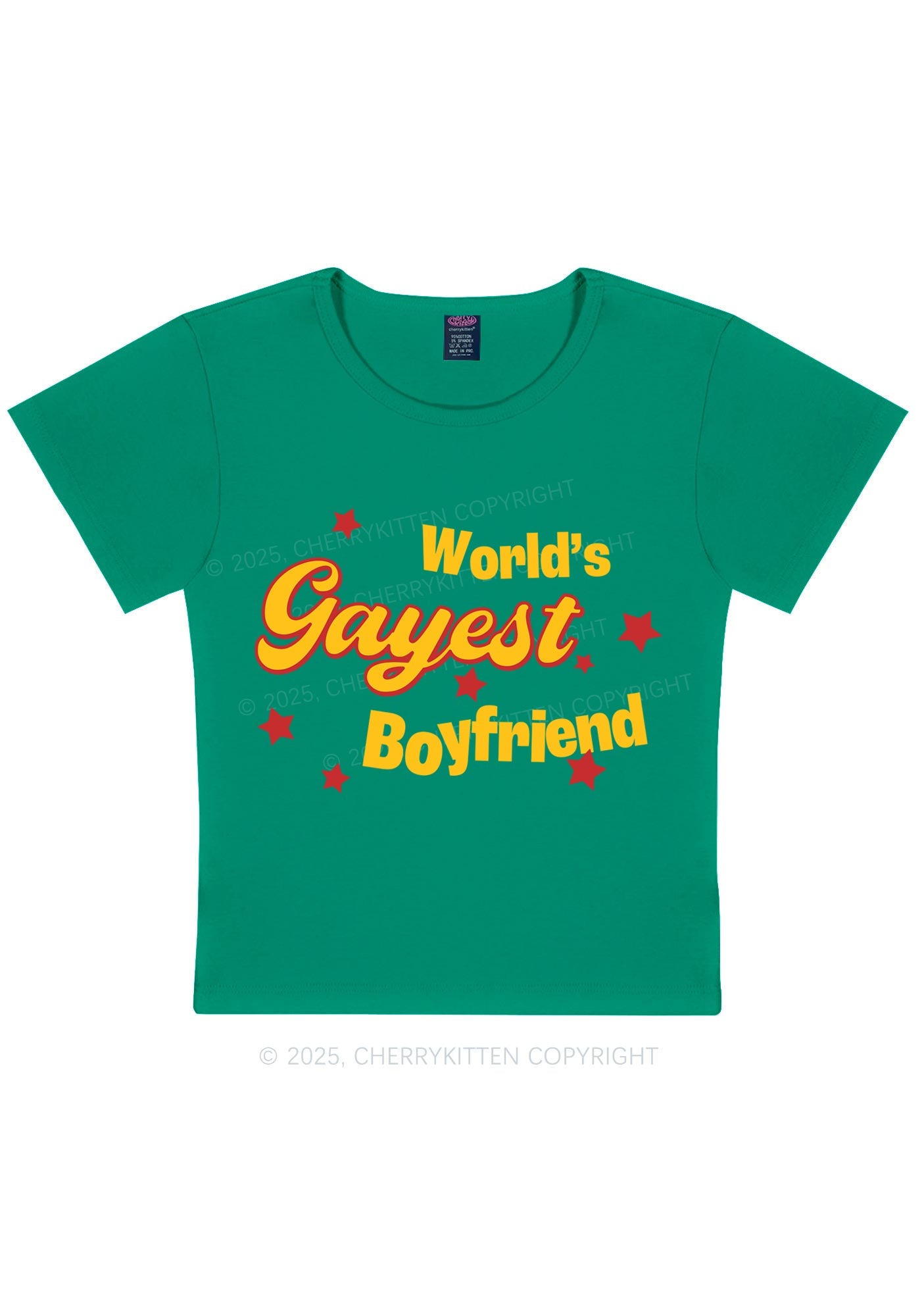 Worlds Gayest Boyfriend Pride Y2K Baby Tee Cherrykitten