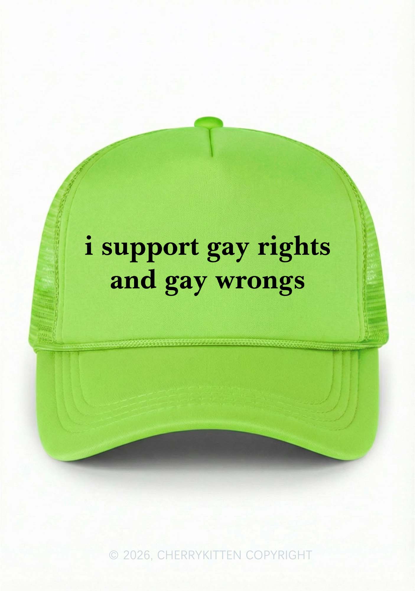Support Gay Rights Pride Y2K Trucker Hat Cherrykitten