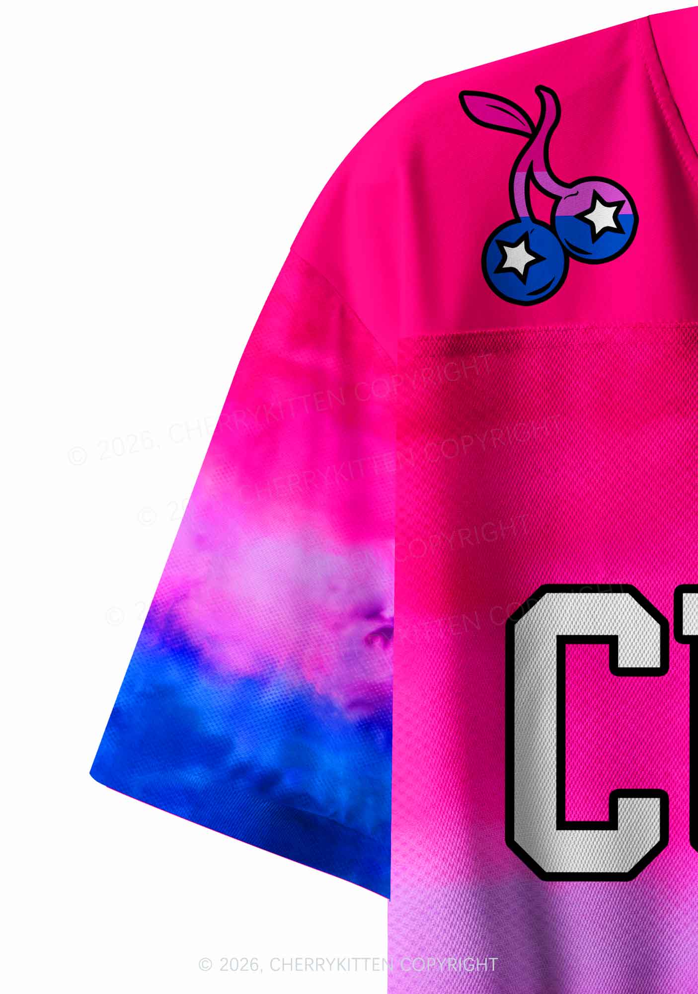 Custom Bisexual Flag Colors Pride Y2K Crop Sport Jersey Shirts Cherrykitten