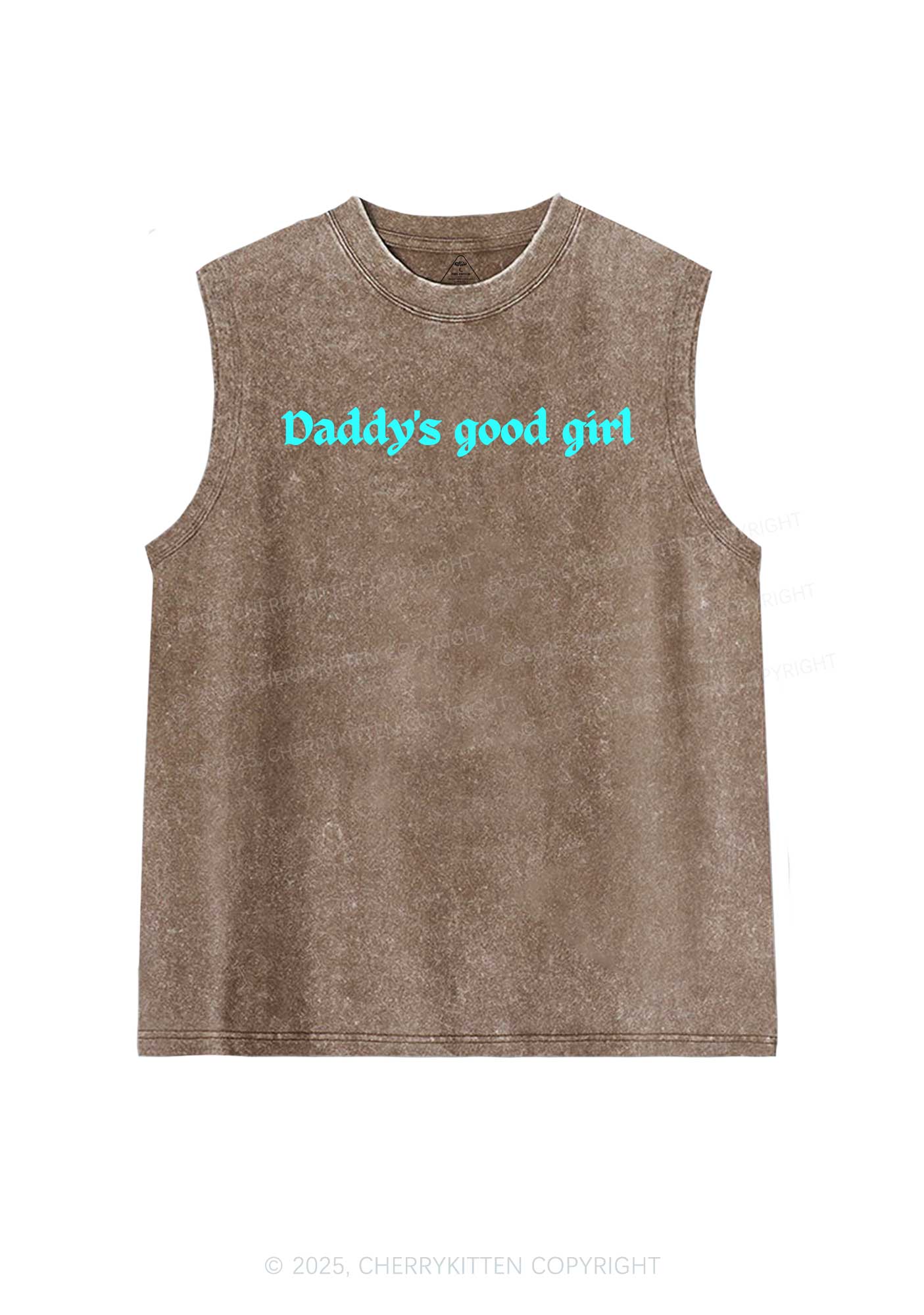 Daddys Good Girl Y2K Washed Muscle Tank Cherrykitten