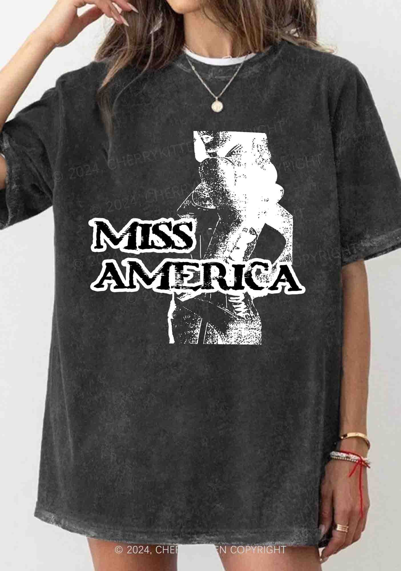 Miss America Y2K Washed Tee Cherrykitten