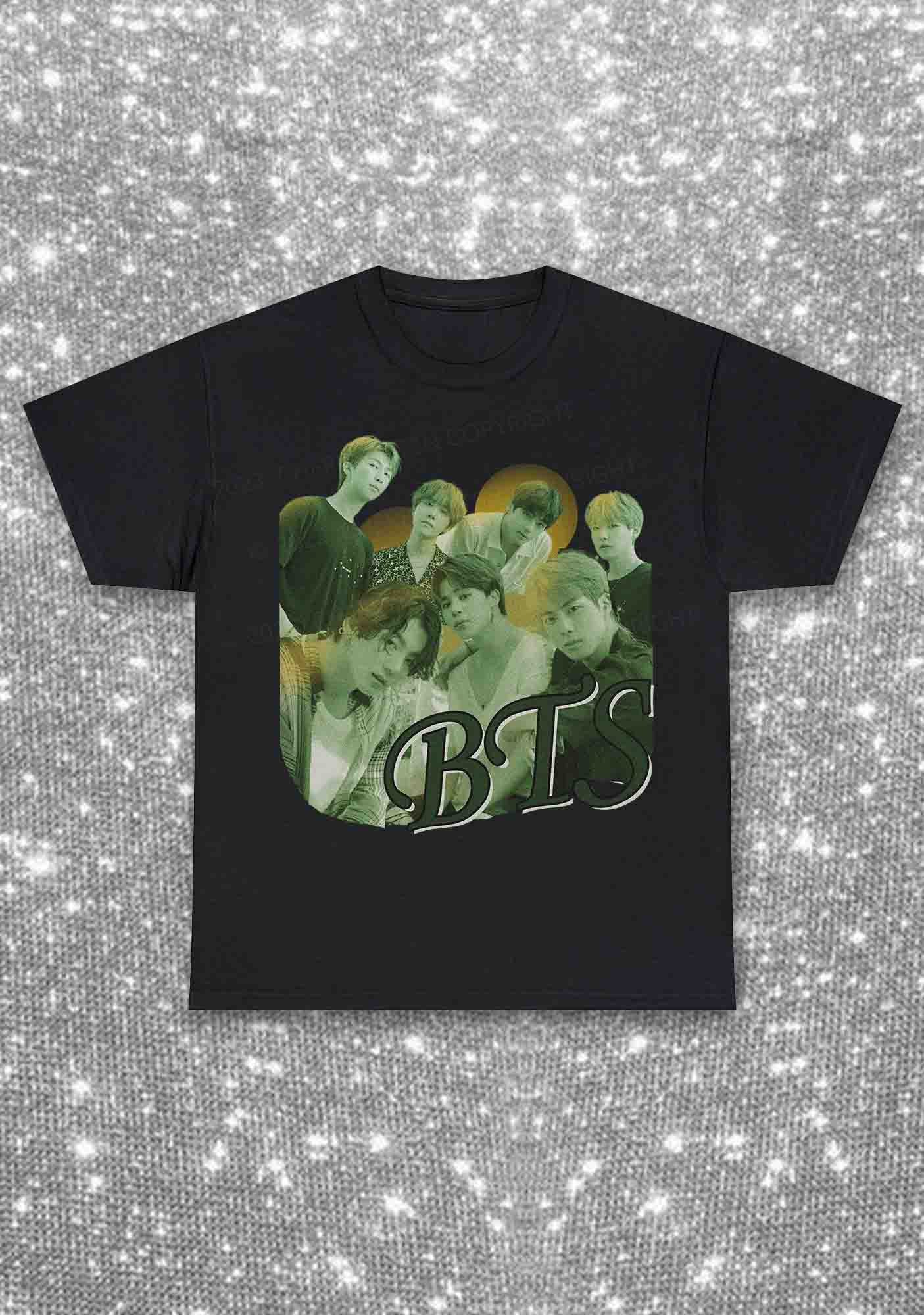 Green Bangtan Kpop Y2K Chunky Shirt Cherrykitten