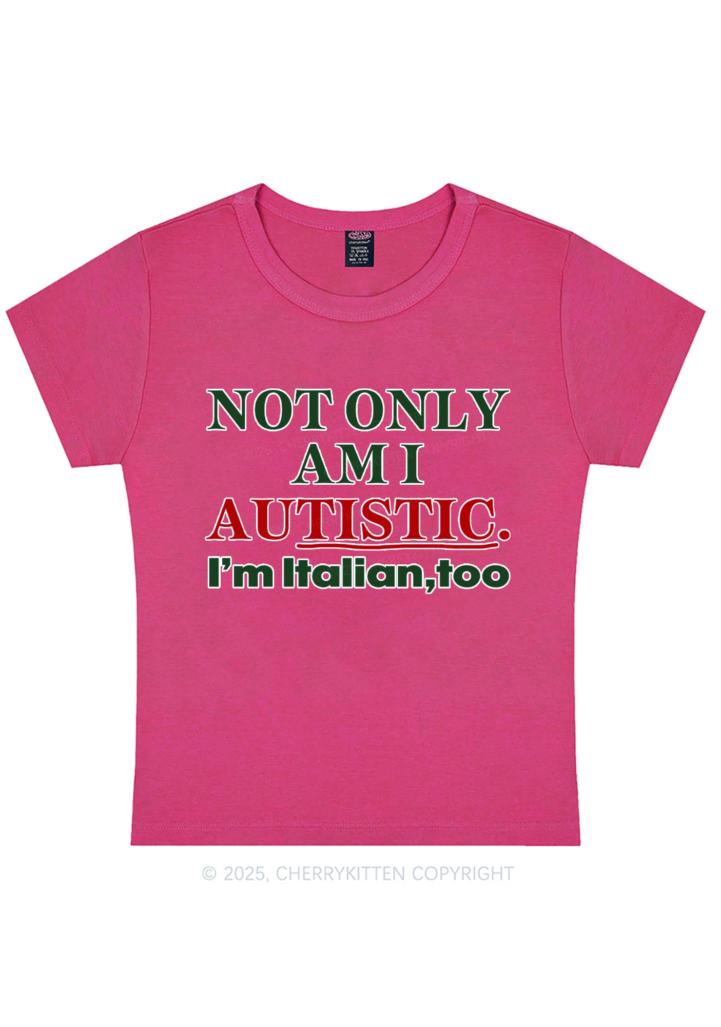 Not Only Autistic Y2K Baby Tee Cherrykitten