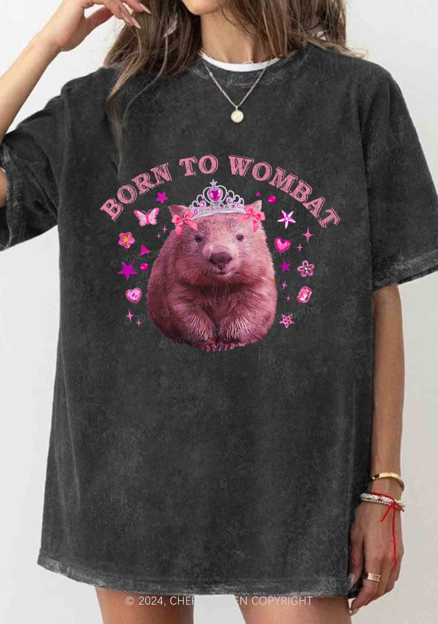 Born to Wombat Y2K Washed Tee Cherrykitten