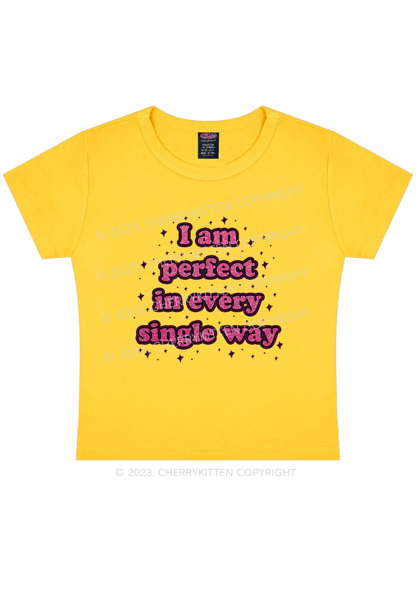 I Am Perfect Y2K Baby Tee