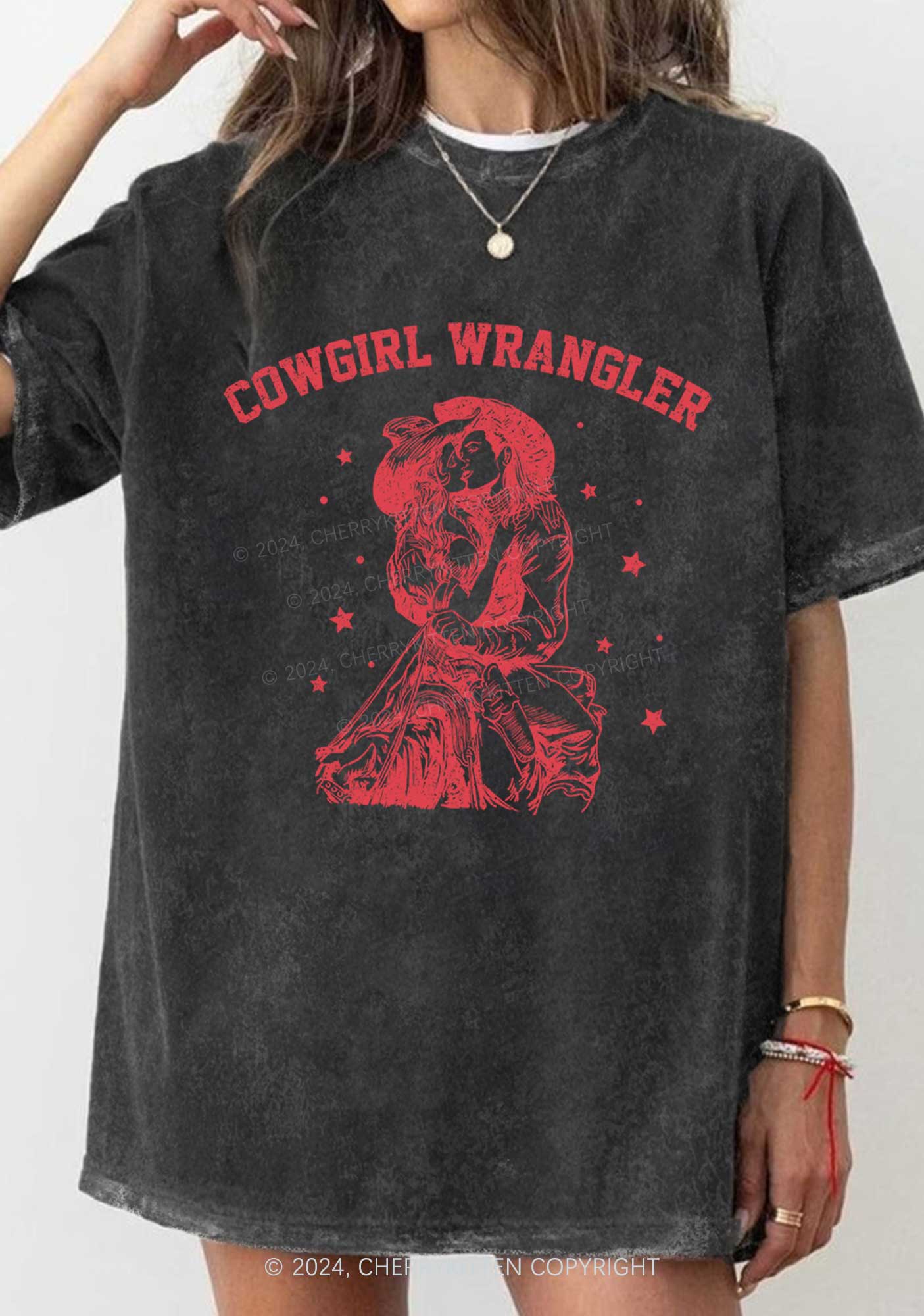 Cowgirl Wrangler Y2K Washed Tee Cherrykitten