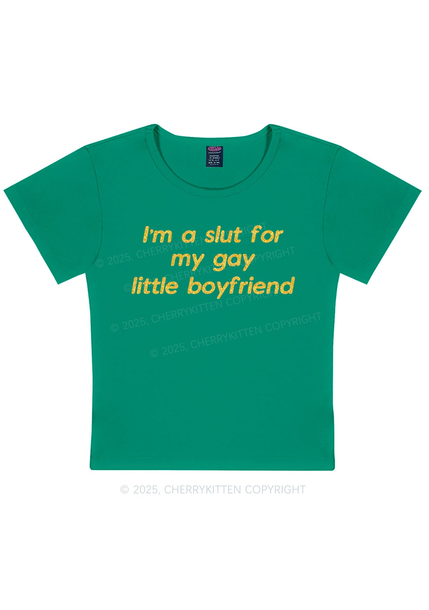 Glitter Slxt For My Gay BF Y2K Baby Tee Cherrykitten