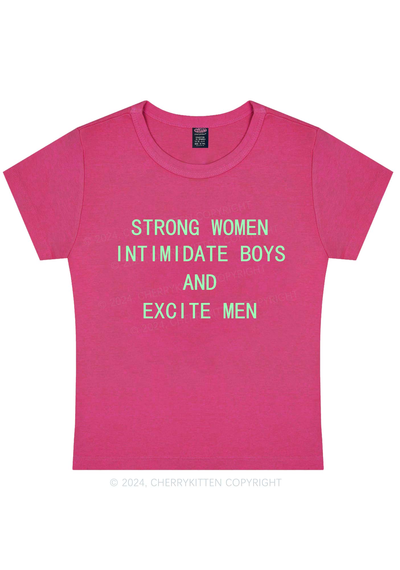 Strong Women Excite Men Y2K Baby Tee Cherrykitten