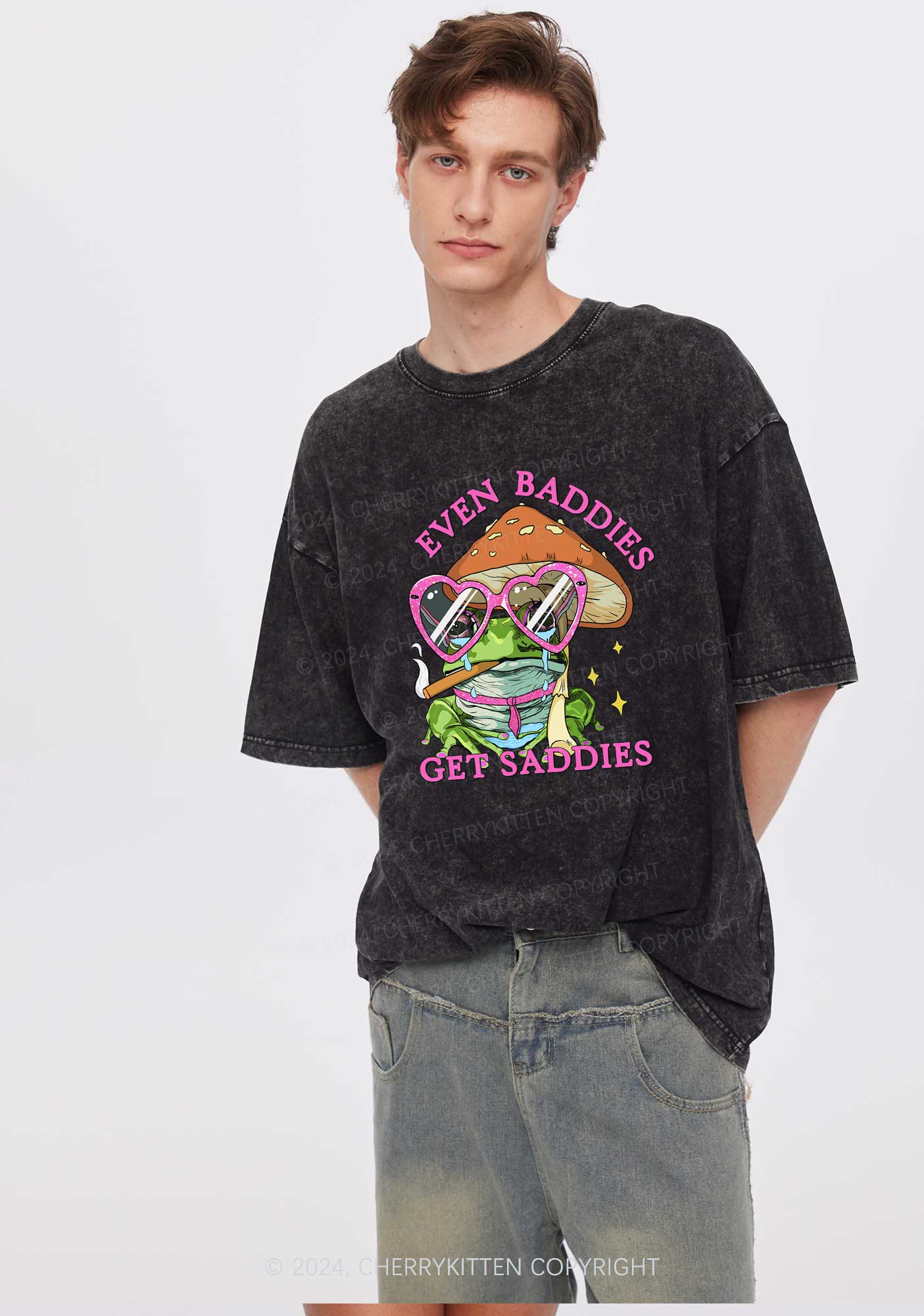 Even Baddies Frog Y2K Washed Tee Cherrykitten
