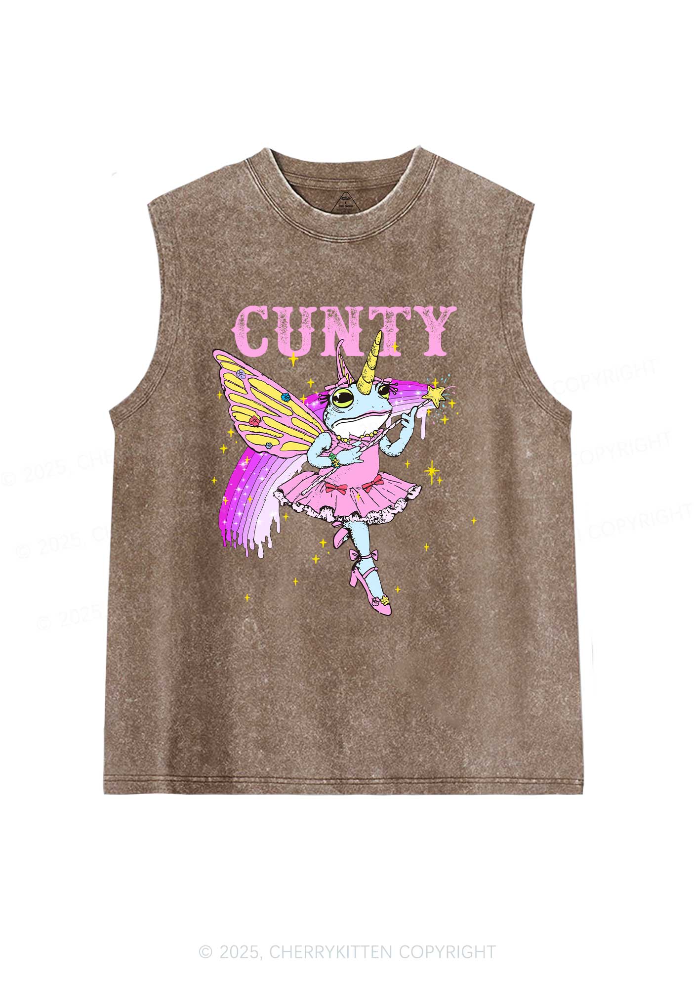 Cxxty Fairy Frog Y2K Washed Muscle Tank Cherrykitten