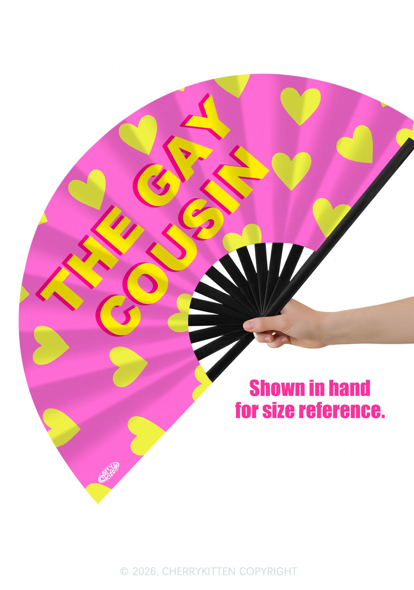 The Gay Cousin Pride Y2K Rave Hand Fan Cherrykitten