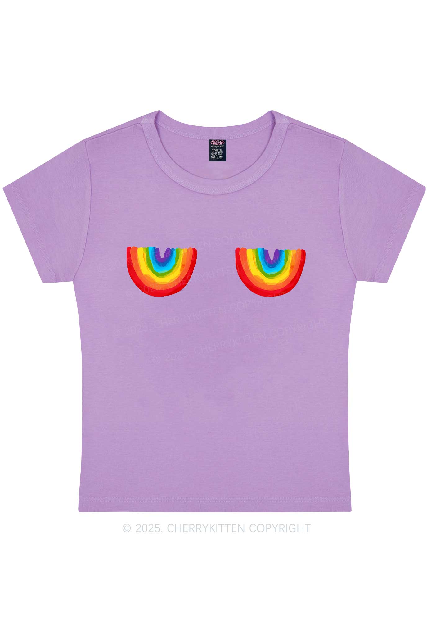 Rainbow Bxxb Y2K Baby Tee Cherrykitten