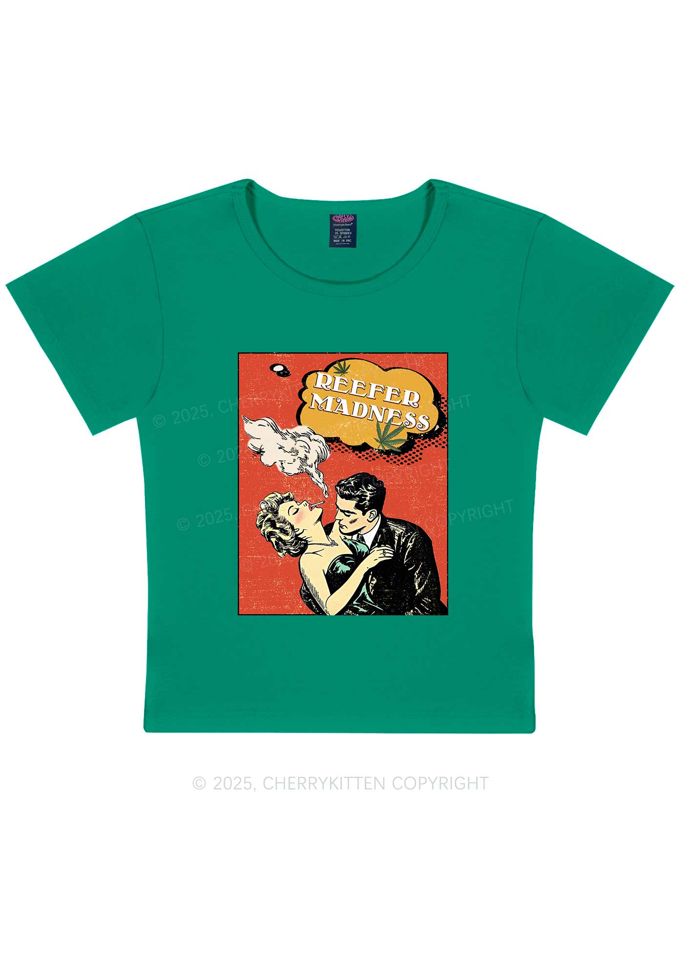Smoke Madness Y2K Baby Tee Cherrykitten