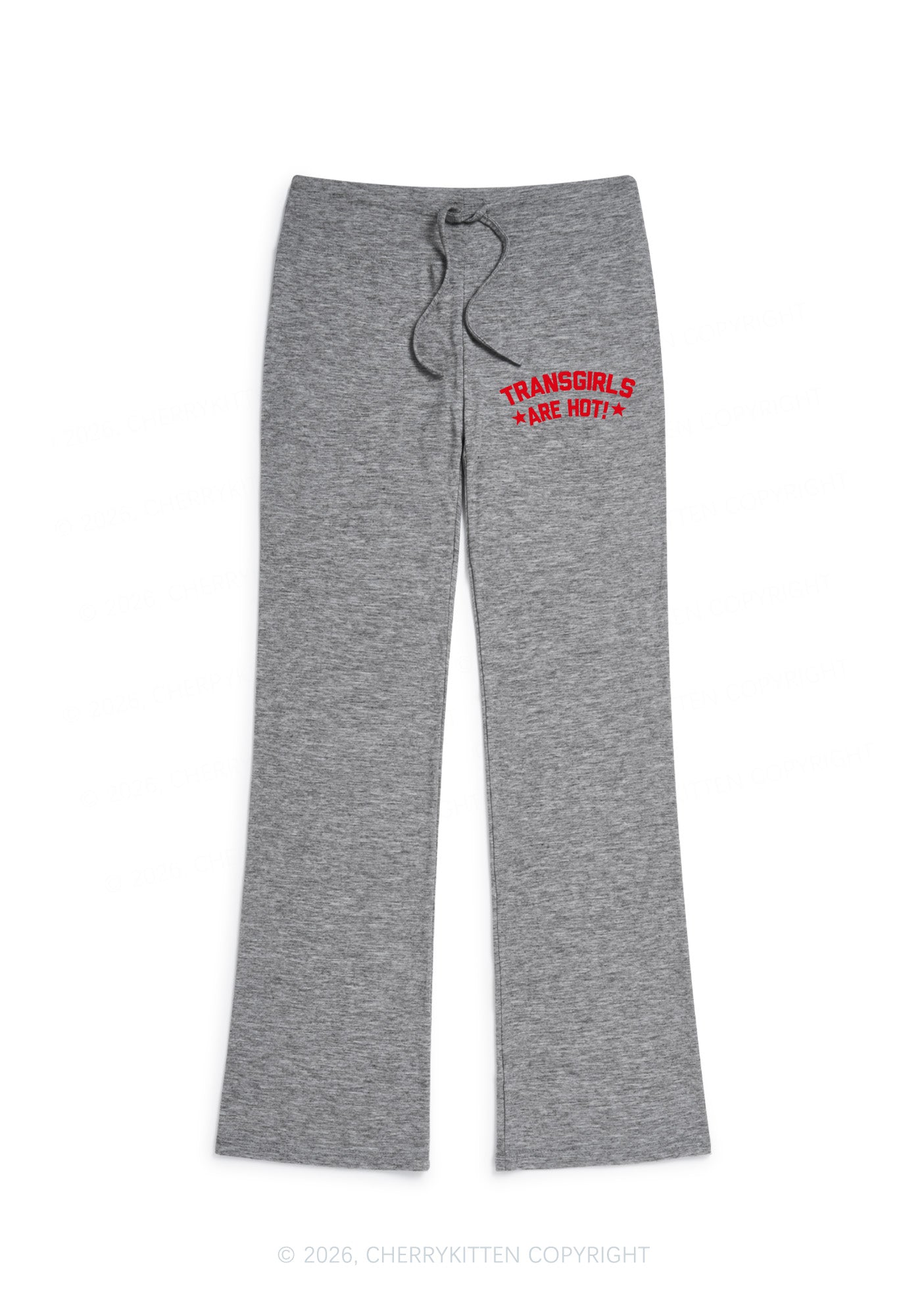 Transgirls Are Hot Pride Y2K Low Rise Drawstring Flare Pants Cherrykitten