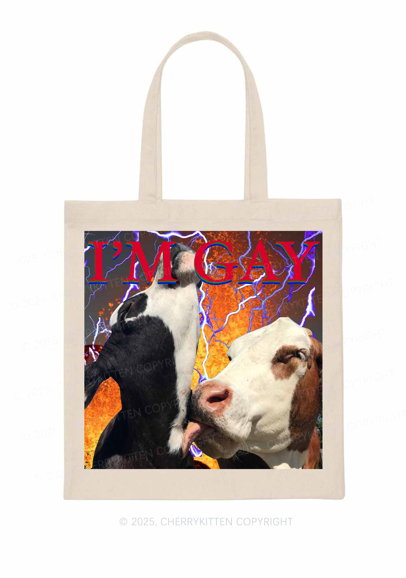 I'm Gay Pride Y2K Canvas Tote Bag Cherrykitten