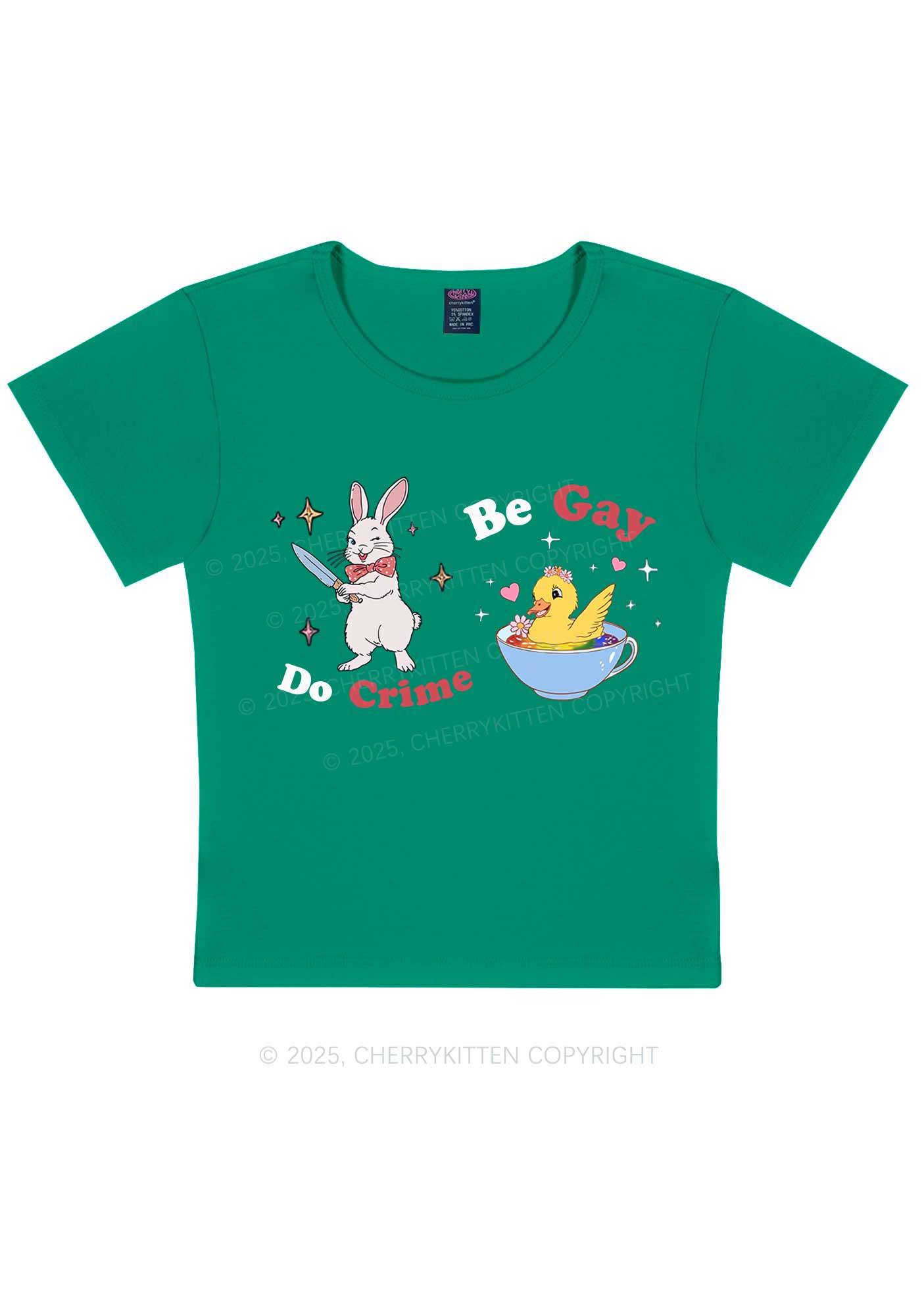 Be Gay Do Crime Pride Y2K Baby Tee Cherrykitten