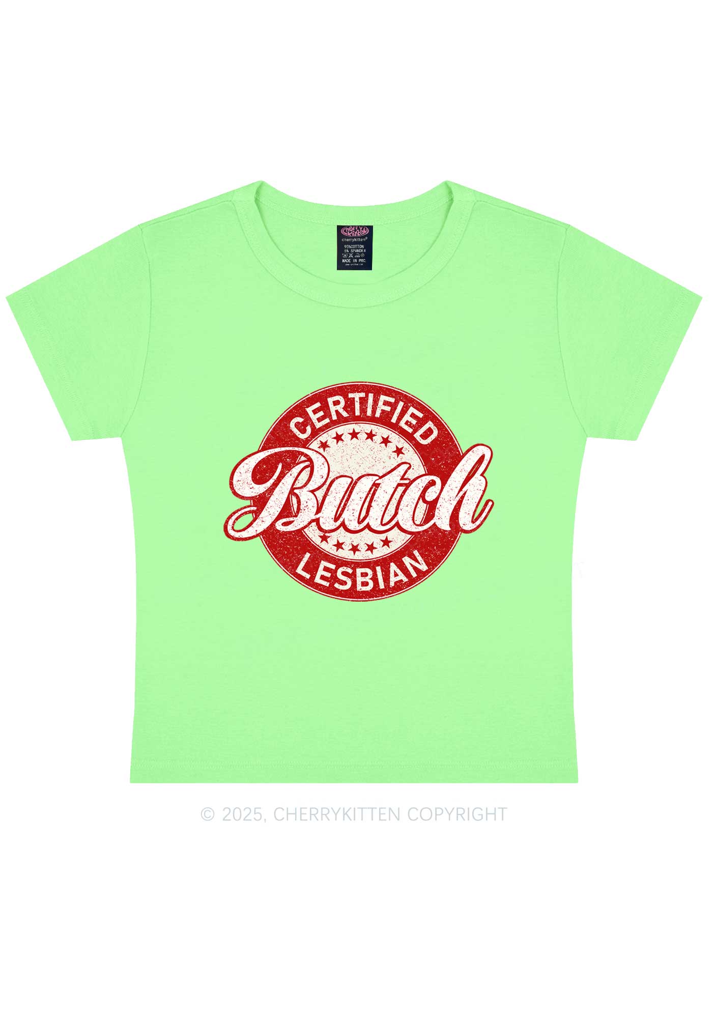 Certified Butch Lesbian Y2K Baby Tee Cherrykitten