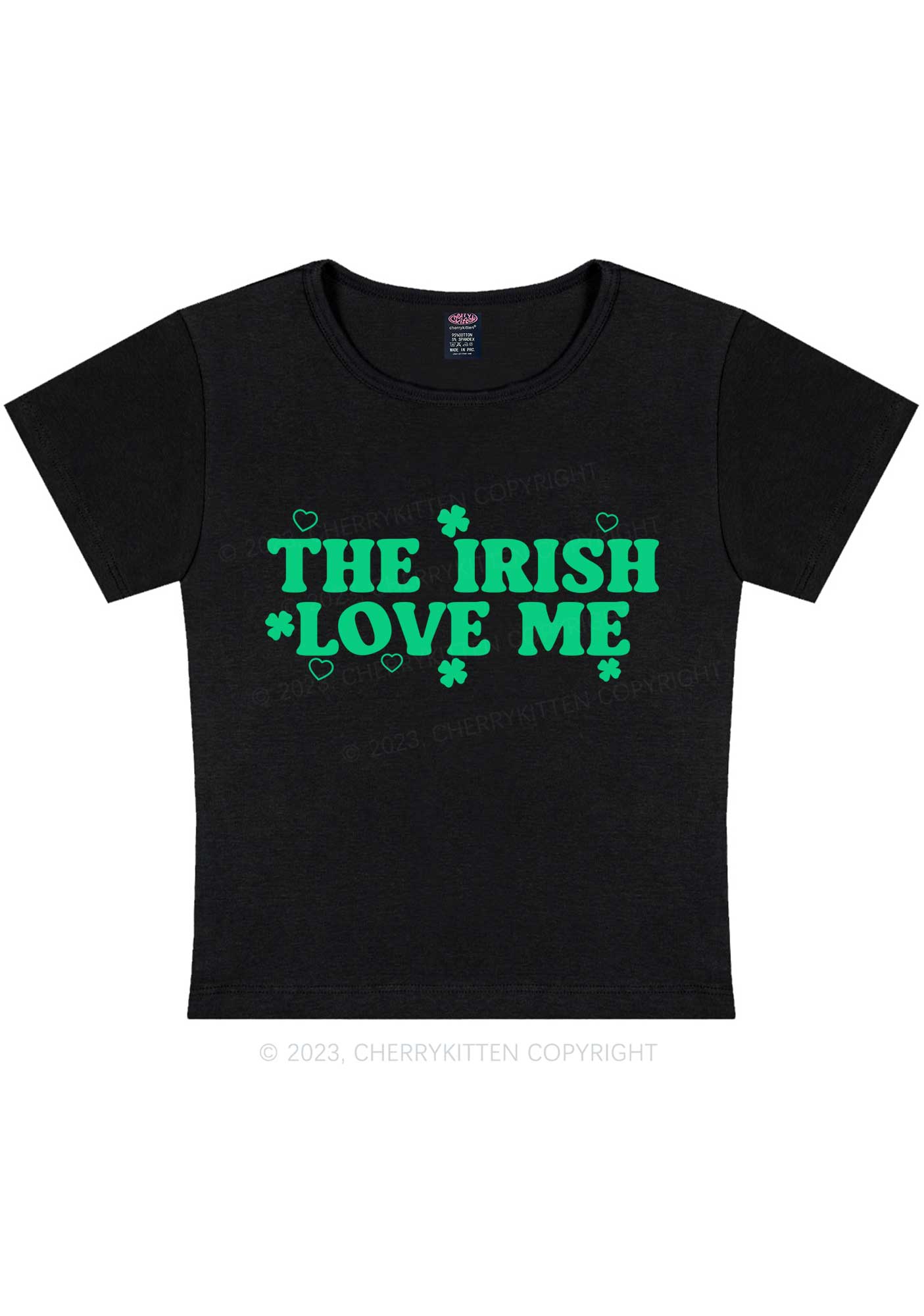 The Irish Love Me St Patricks Y2K Baby Tee Cherrykitten