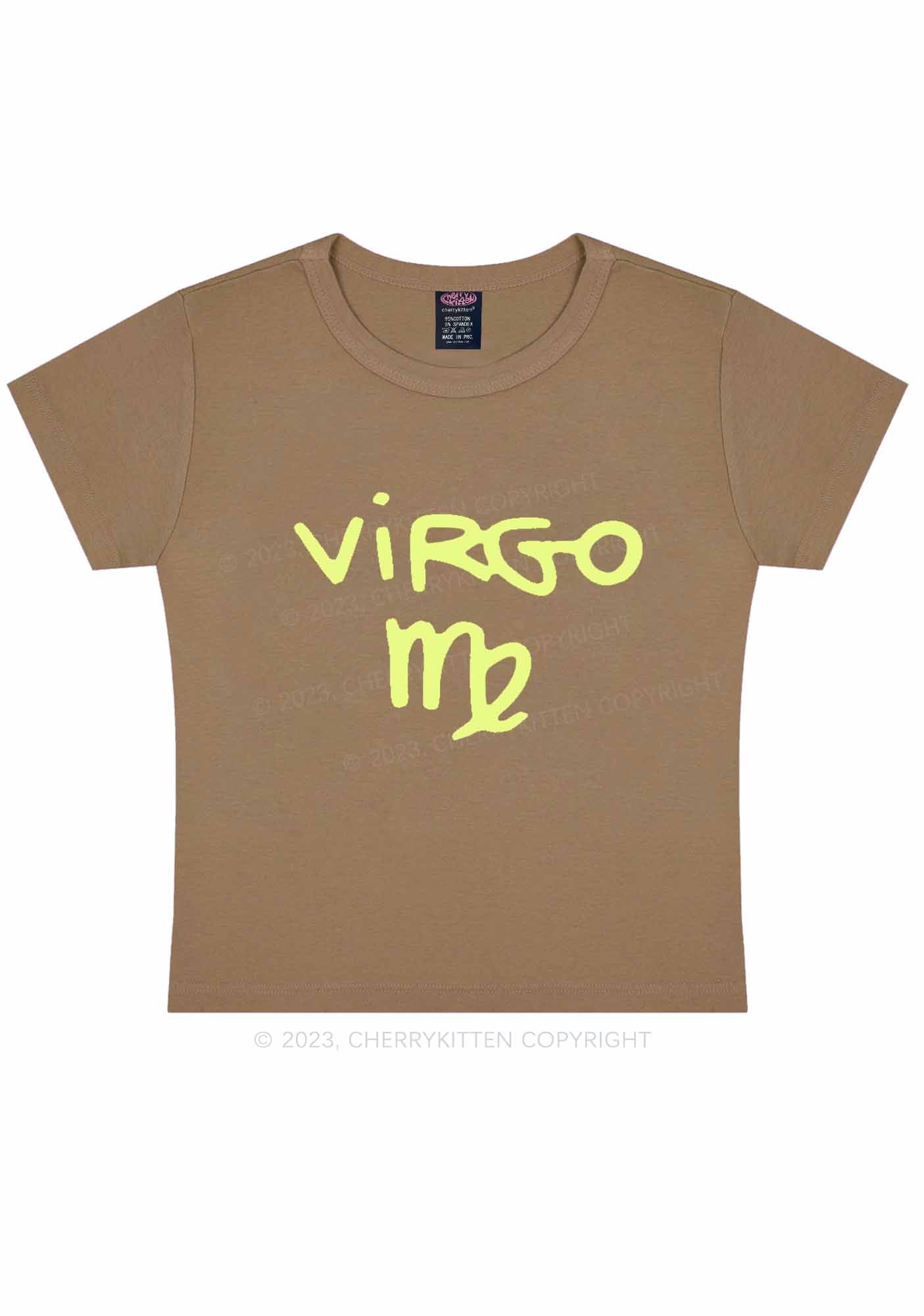 Zodiac Sign Y2K Baby Tee Cherrykitten