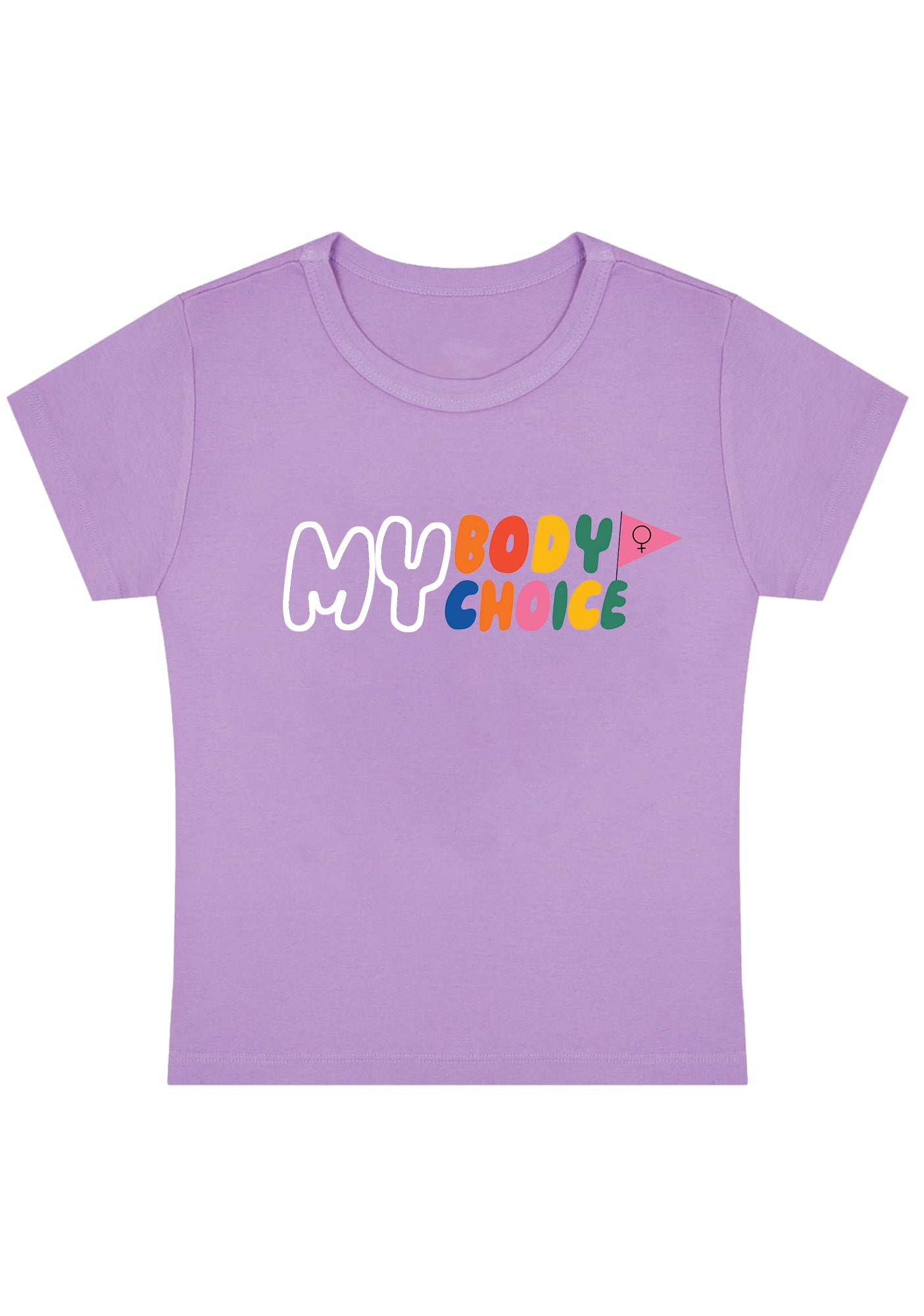 Curvy My Body My Choice Flag Baby Tee