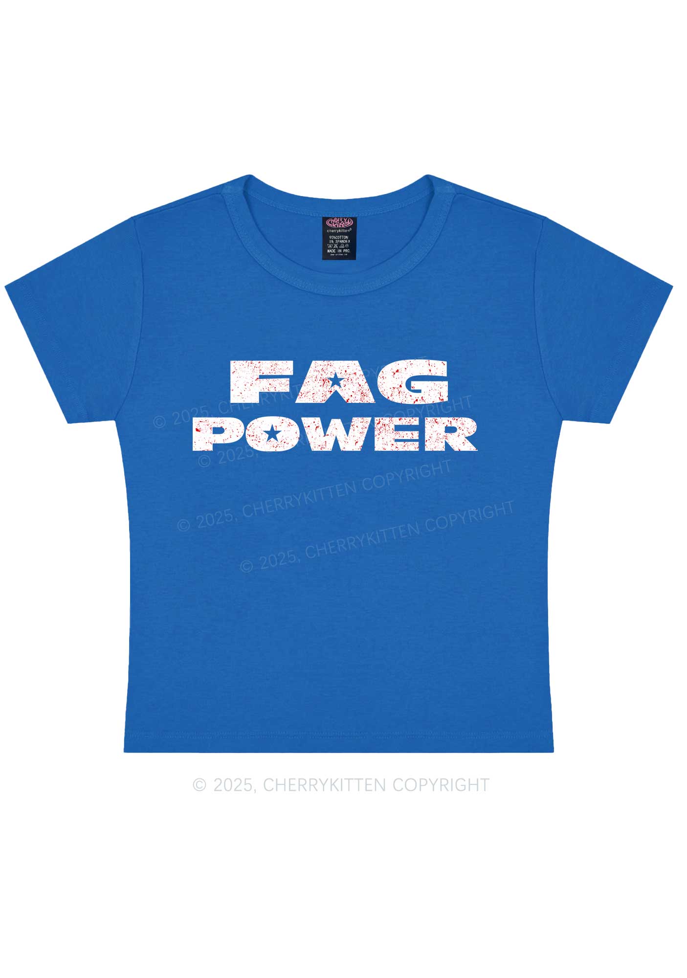 Fag Power Pride Y2K Baby Tee Cherrykitten