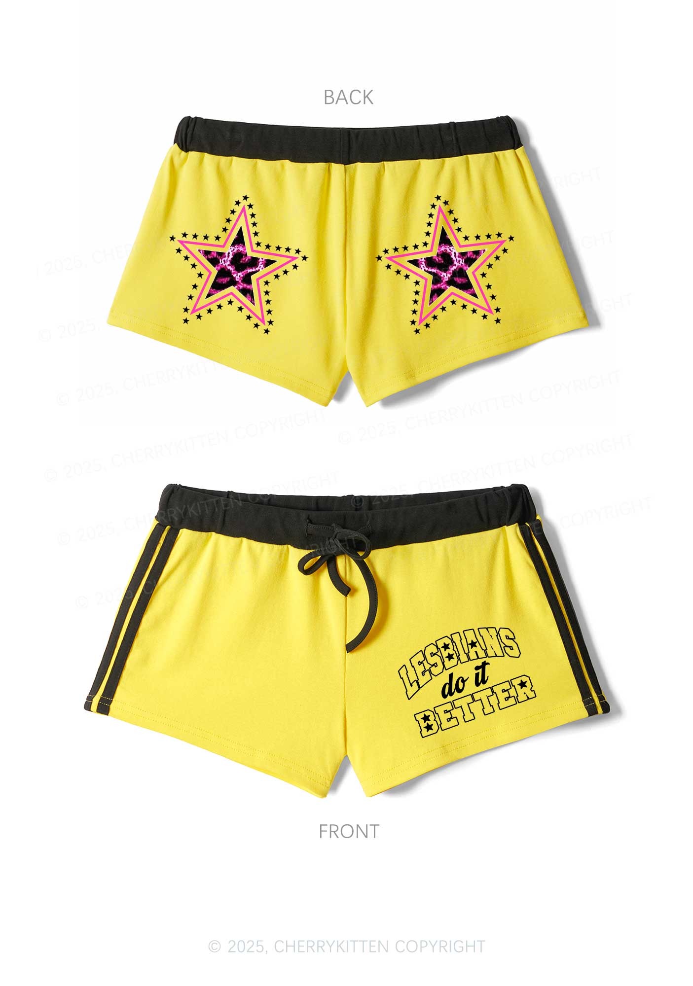 Lesbians Do It Better Pride Y2K Drawstring Mini Shorts Cherrykitten