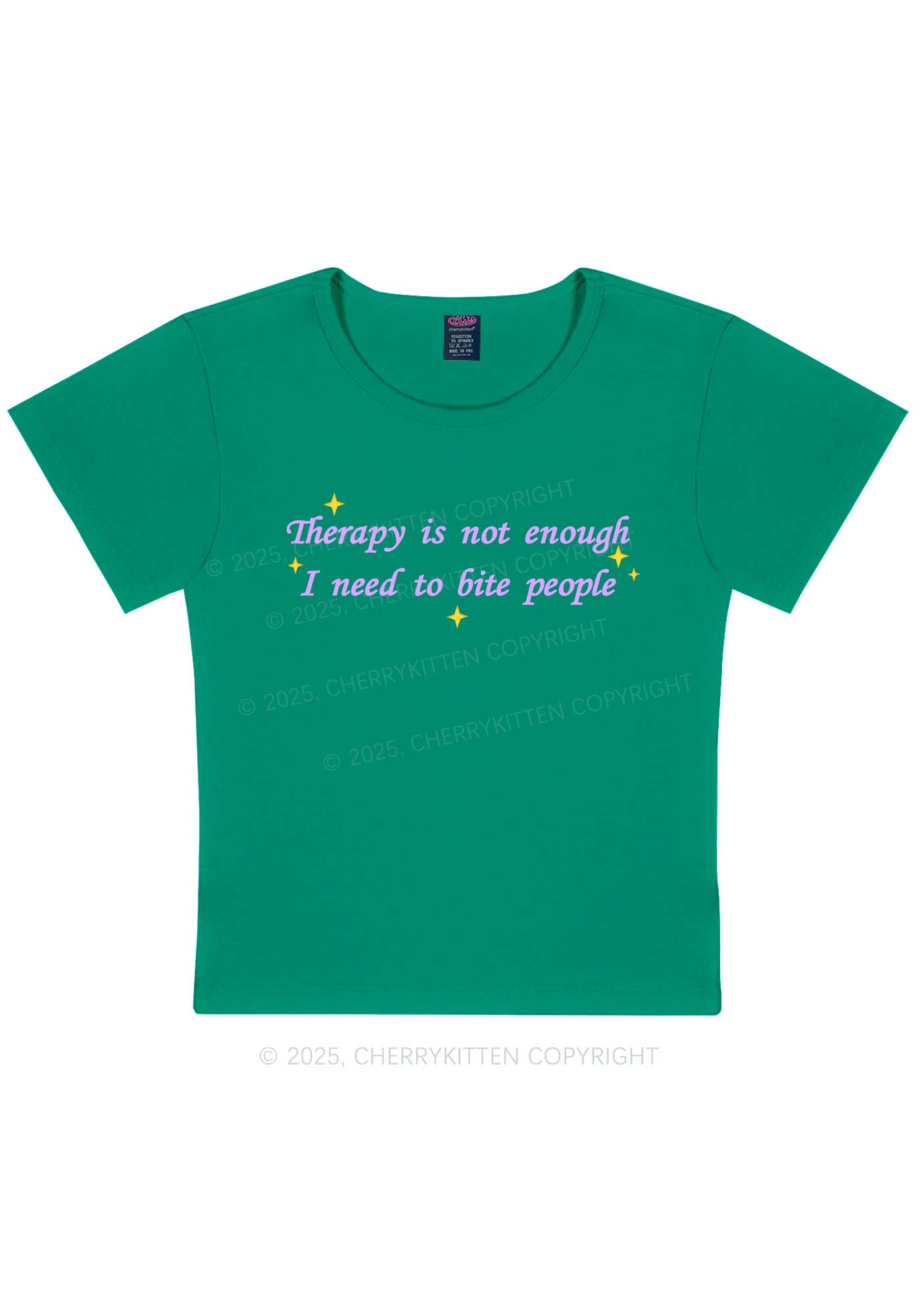 Therapy Not Enough Y2K Baby Tee Cherrykitten