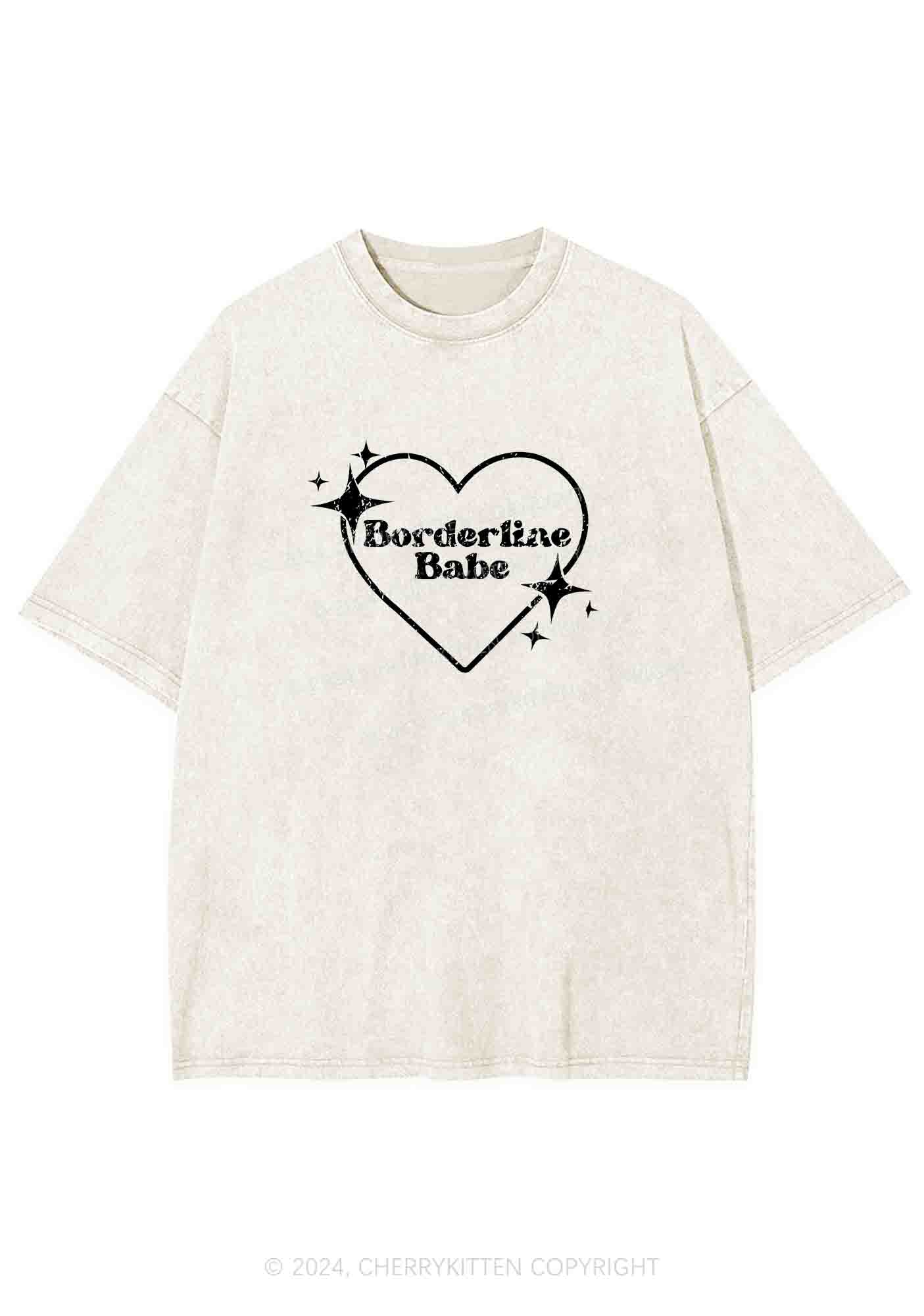 Borderline Personality Babe Y2K Washed Tee Cherrykitten