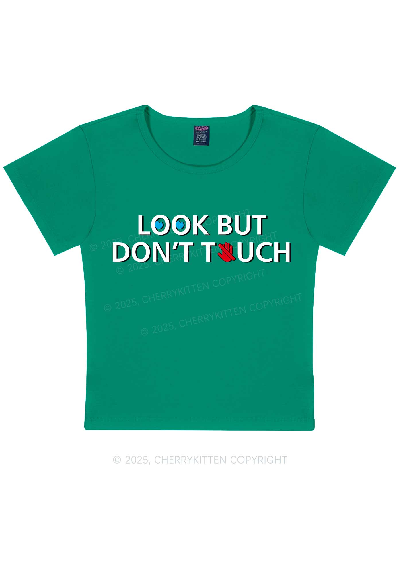 Look Dont Touch Y2K Baby Tee Cherrykitten