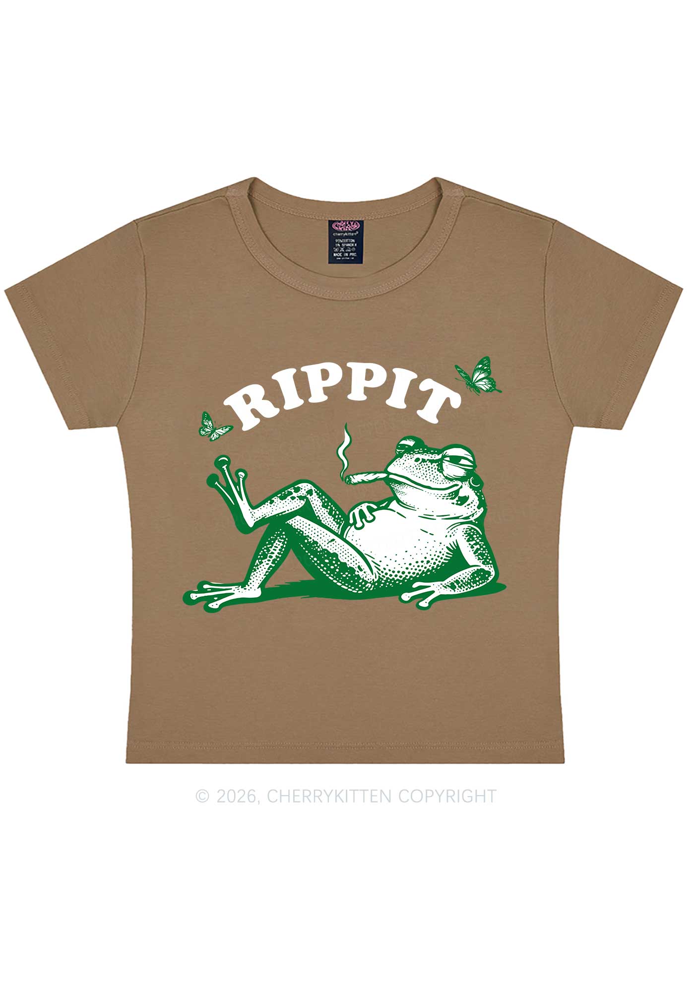 Rippit Frog Y2K Baby Tee Cherrykitten