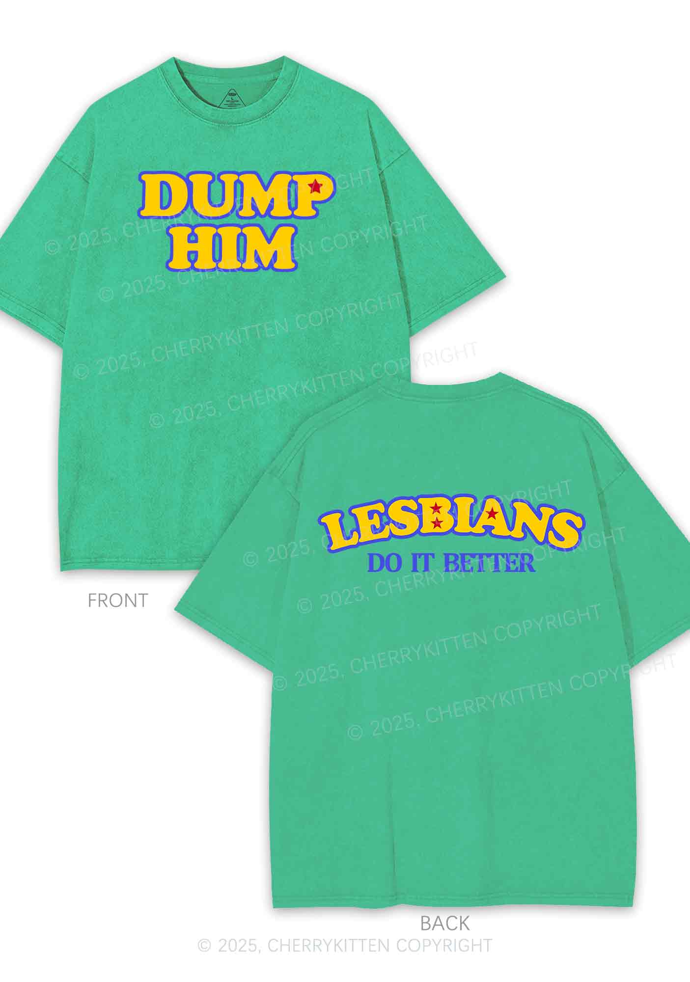 Lesbians Do It Better Two Sides Y2K Shirts Washed Tee Cherrykitten