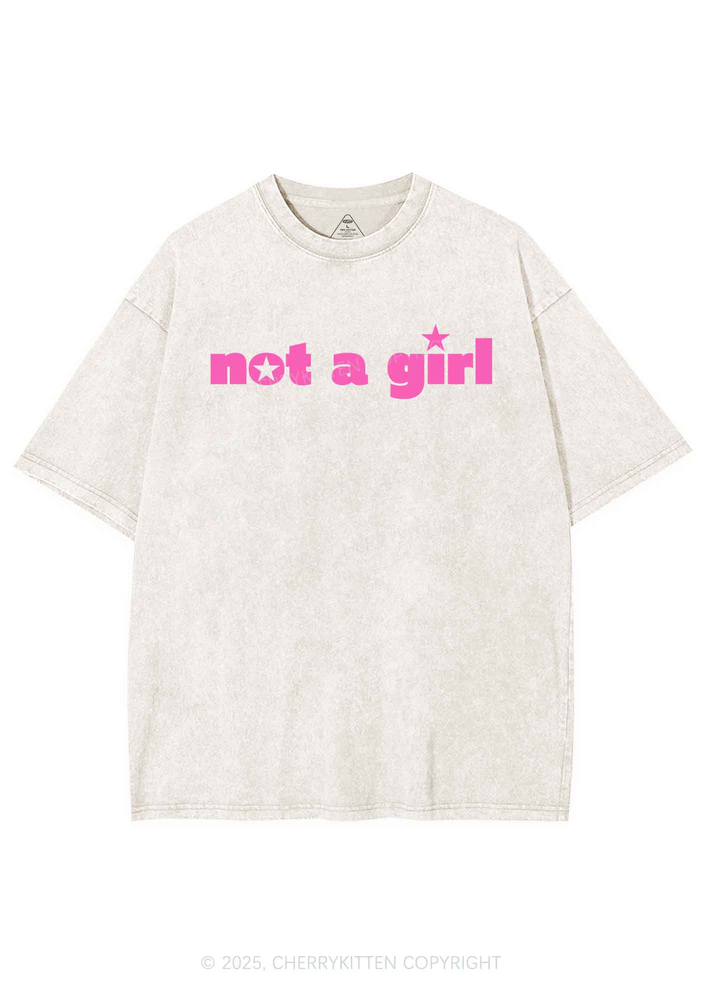 Not A Girl Y2K Shirts Washed Tee Cherrykitten