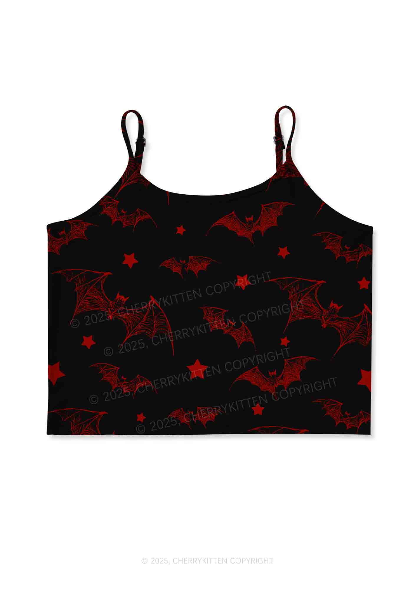 Bat And Star Y2K Print Cami Crop Top Cherrykitten