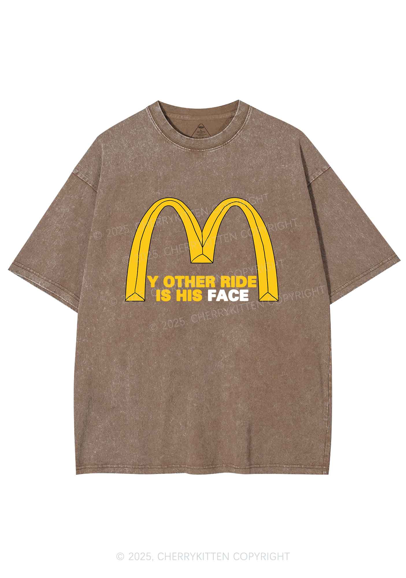 Ride His Face Y2K Shirts Washed Tee Cherrykitten