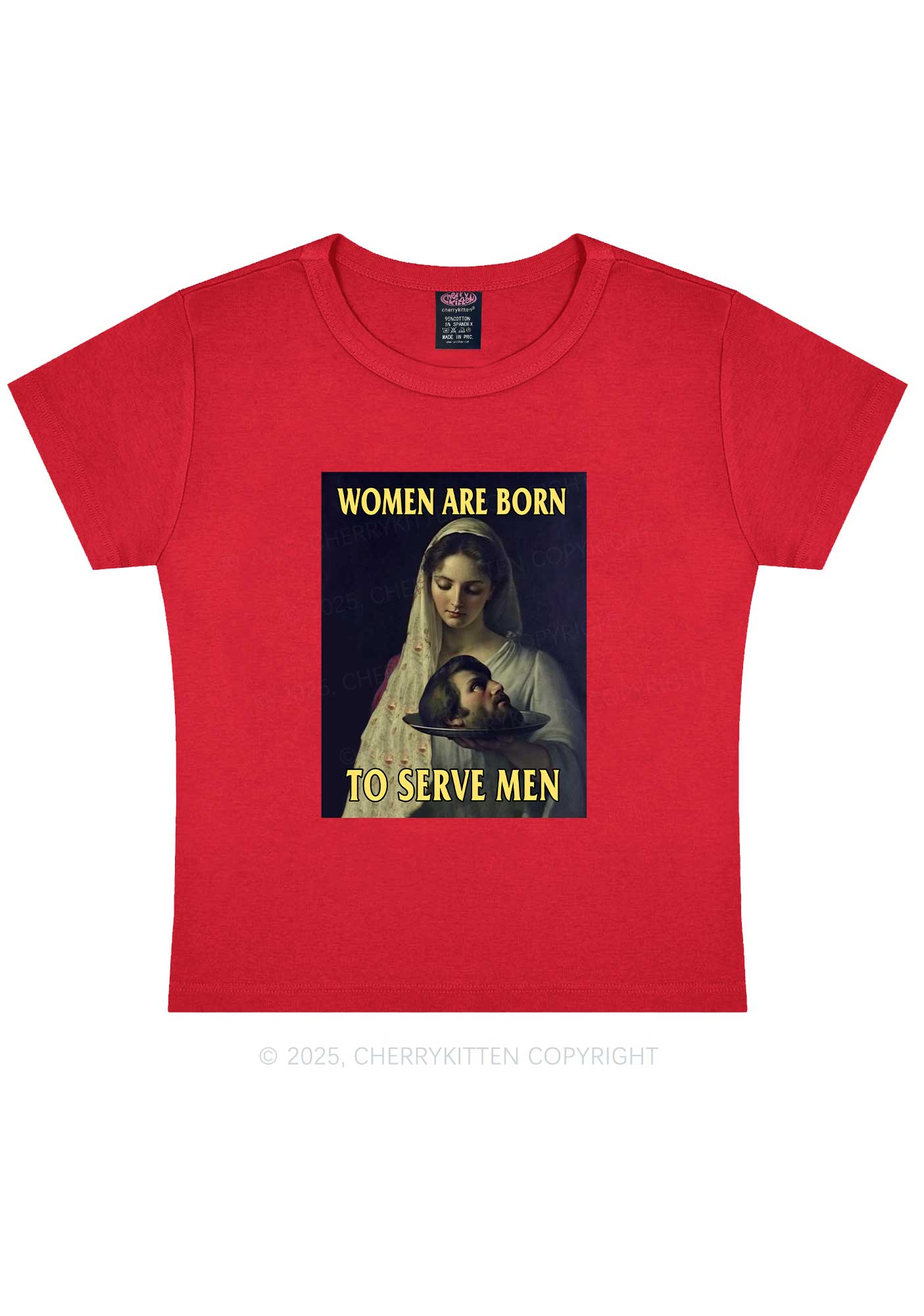 Women Born To Serve Y2K Baby Tee Cherrykitten