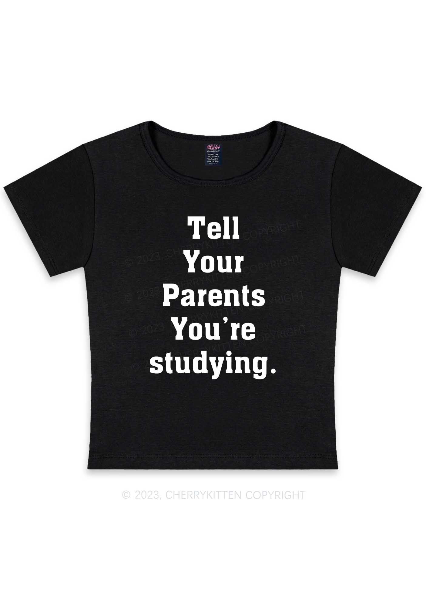 Curvy You’re Studying Y2K Baby Tee Cherrykitten