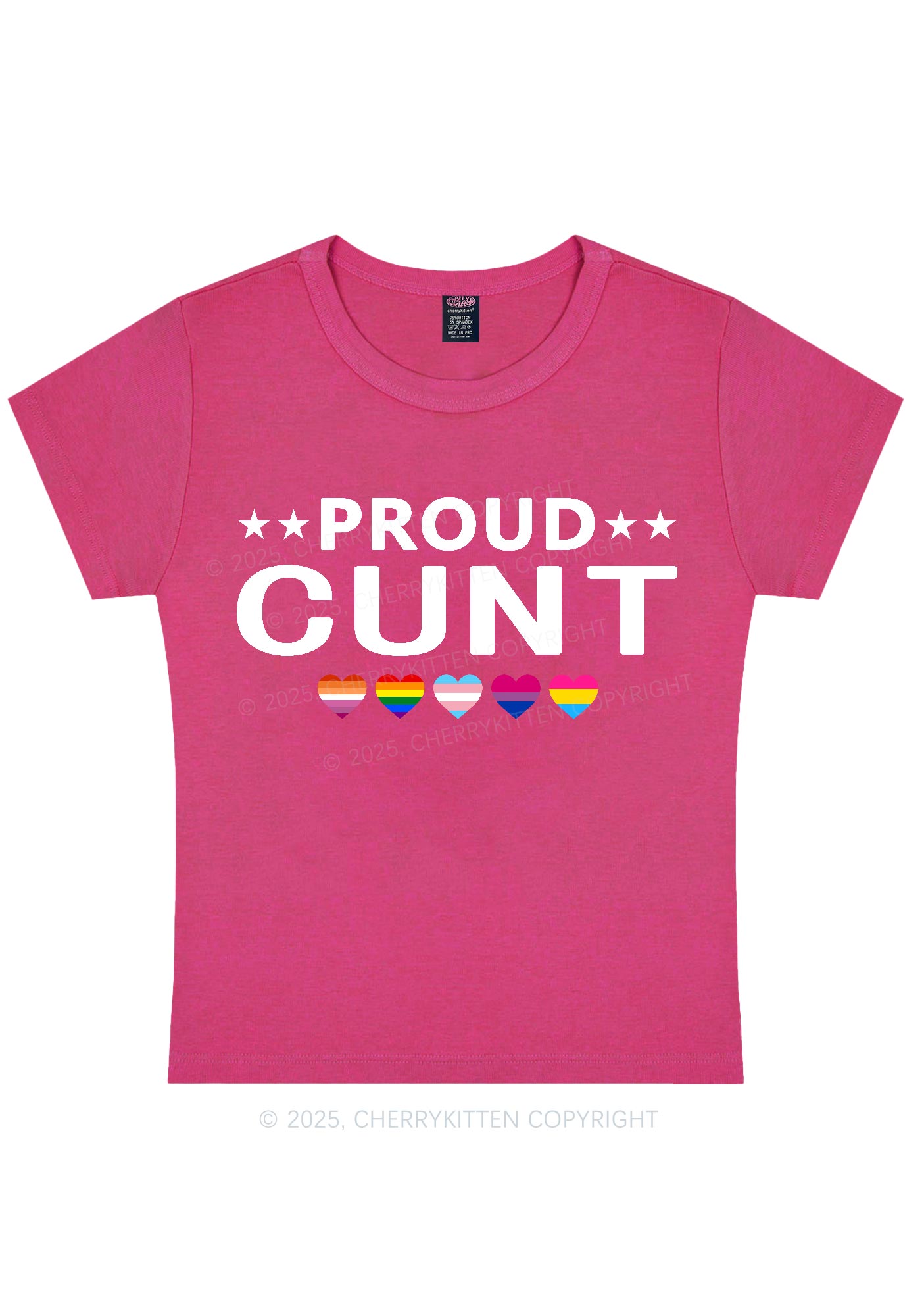Proud Cxxt Pride Y2K Baby Tee Cherrykitten