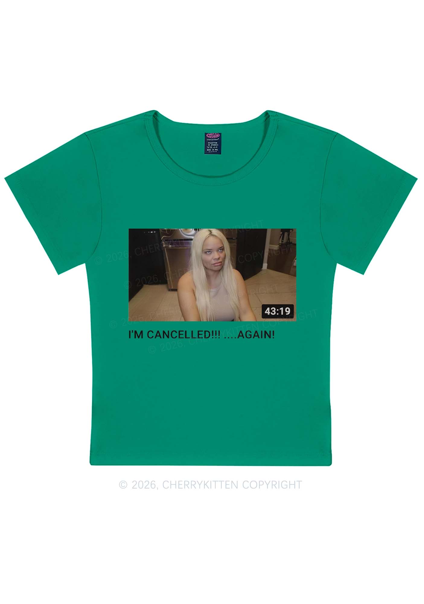 Im Canceled Again Y2K Baby Tee Cherrykitten