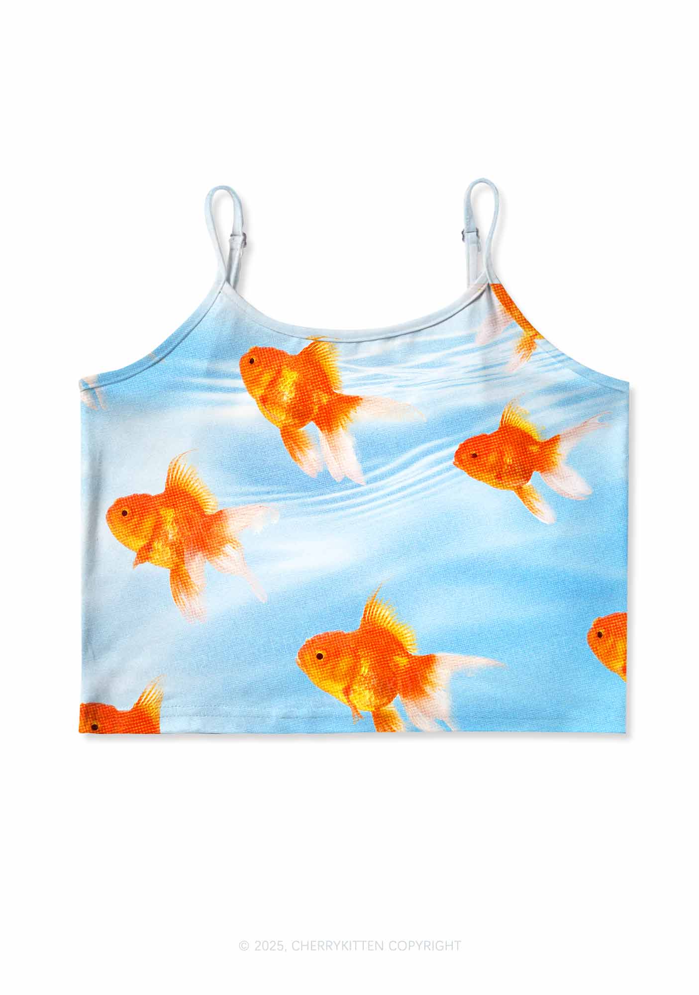 Goldfish Y2K Print Cami Crop Top Cherrykitten