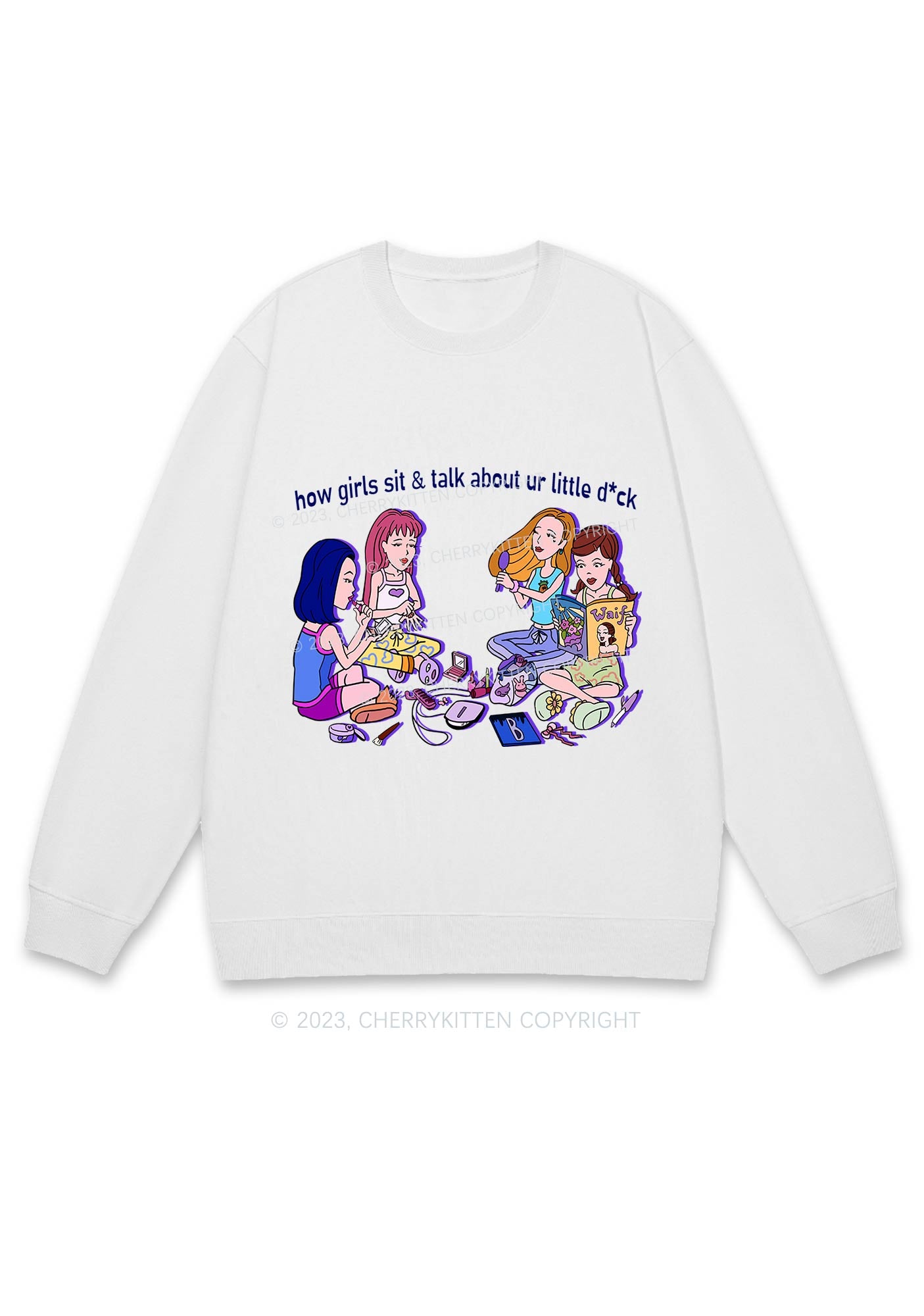 Girls Sit&Talk Y2K Sweatshirt Cherrykitten