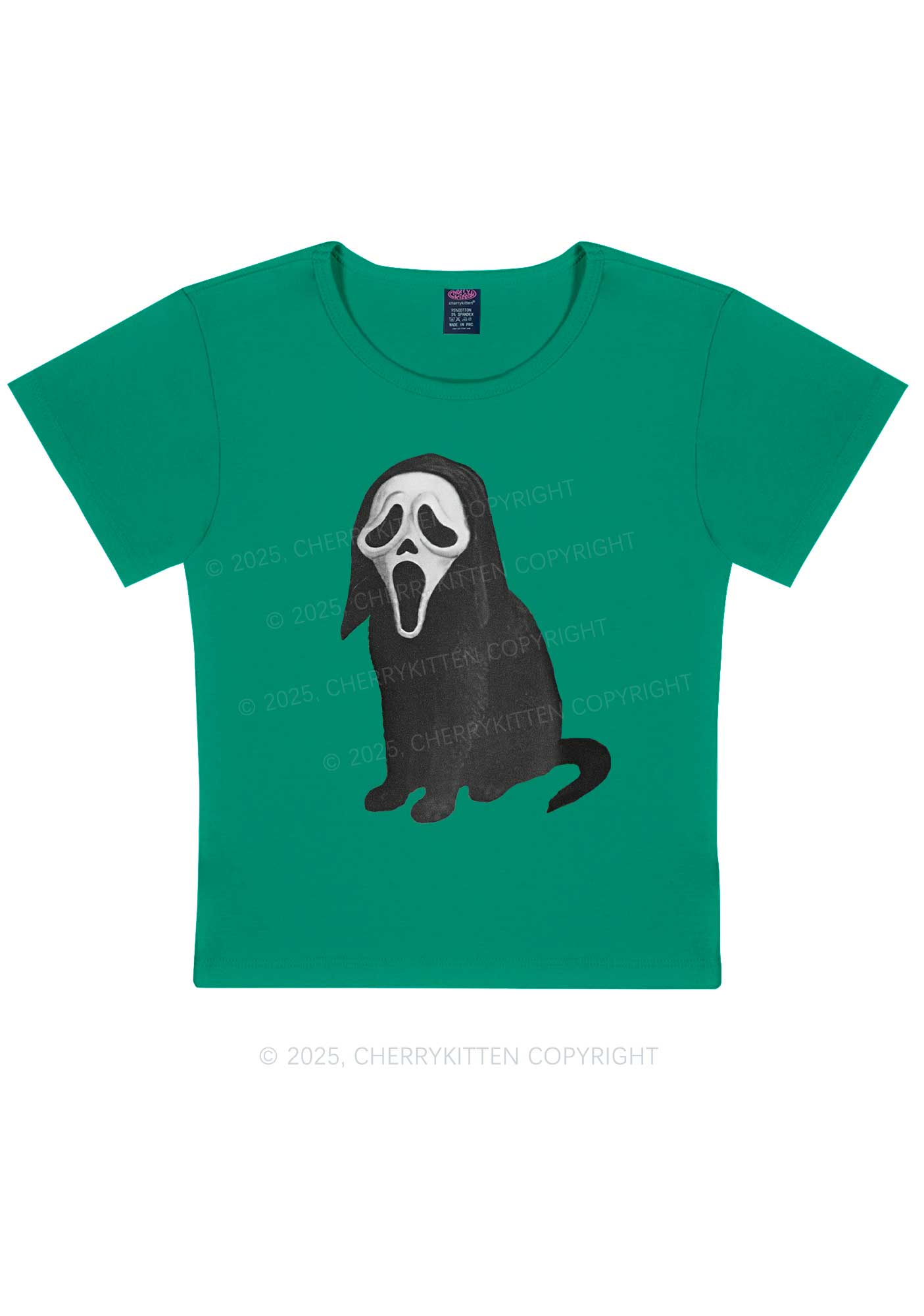 Halloween Ghostcat Y2K Baby Tee Cherrykitten