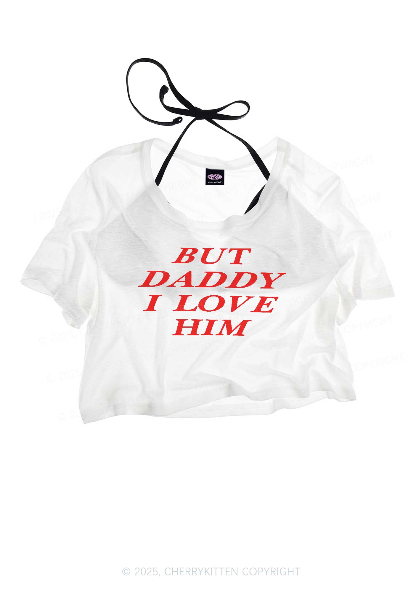 But Daddy I Love Him Pride Y2K Sheer Crop Tee Cherrykitten