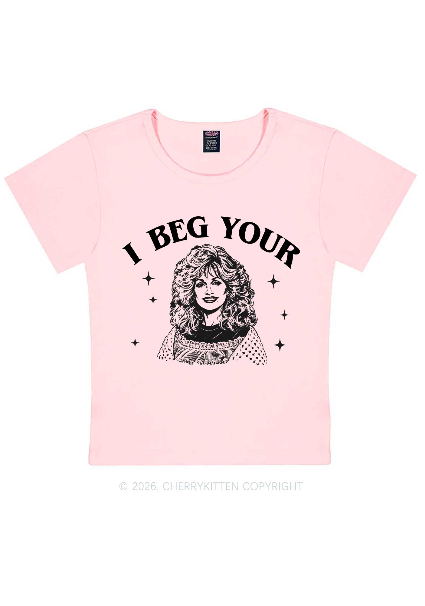 I Beg Your DP Y2K Baby Tee Cherrykitten