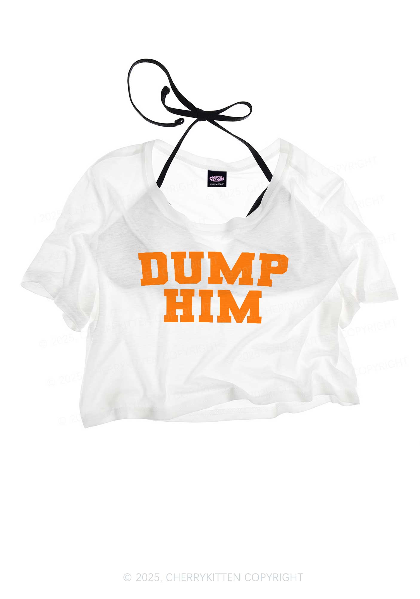 Dump Him Y2K Sheer Crop Tee Cherrykitten